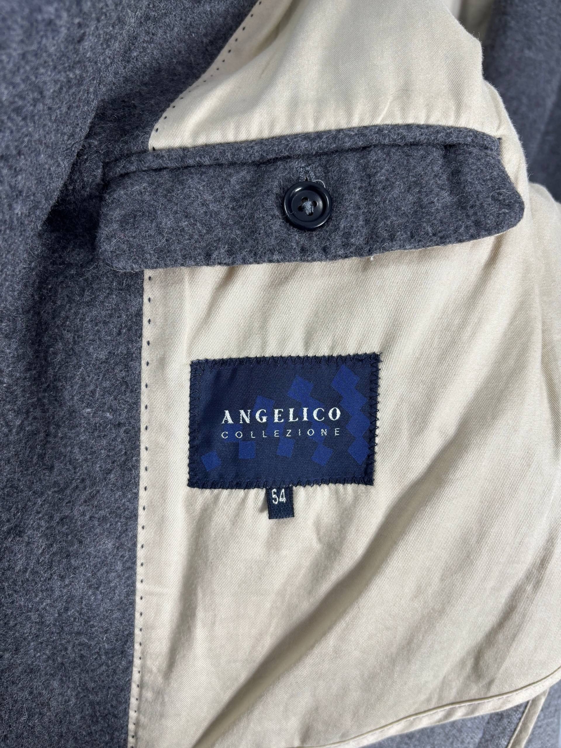 Vintage Angelico Collezione Wool Overcoat Half-Lined Gray Italy Size US L / EU 52-54 / 3 - 10 Thumbnail