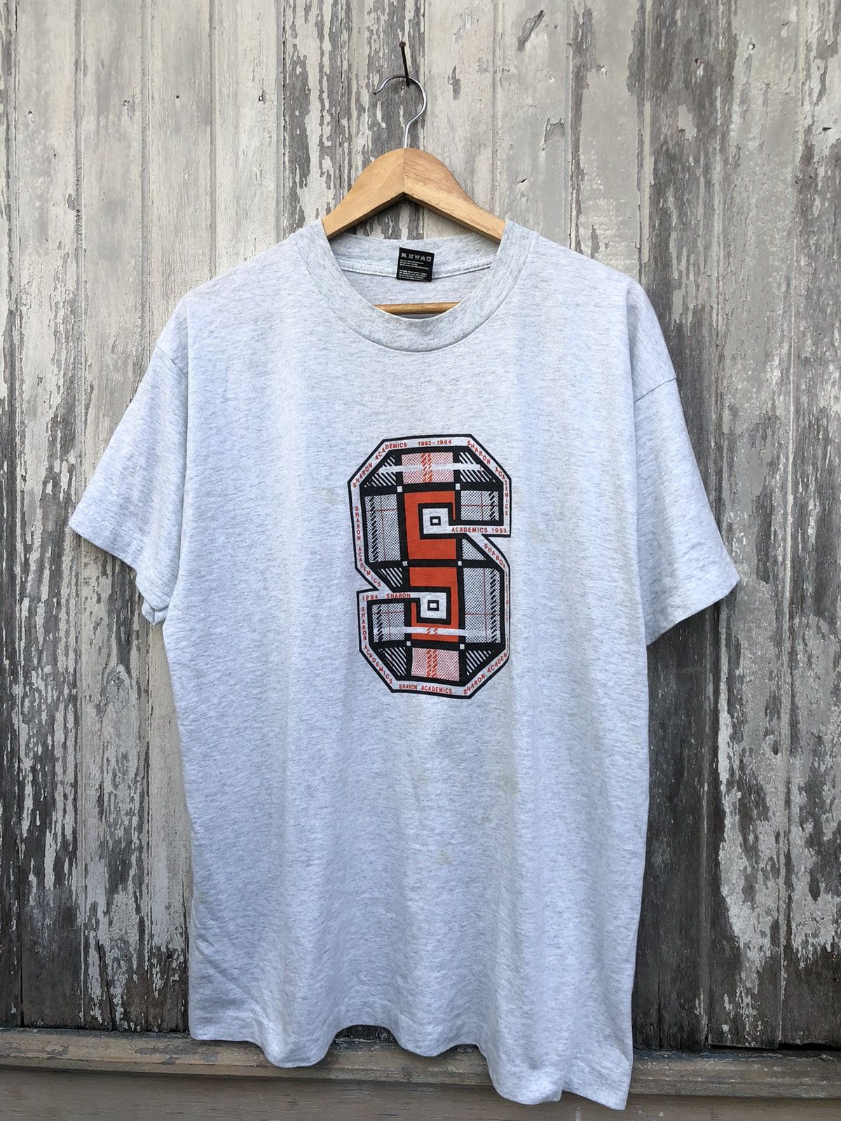 Vintage Vintage 90s Letter S Sharon Academics Tshirt Size US XL / EU 56 / 4 - 1 Thumbnail