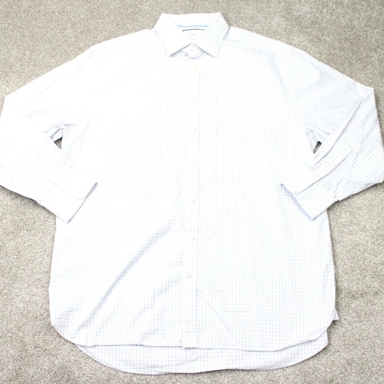 Charles Tyrwhitt Charles Tyrwhitt Shirt Mens 17 1/2 34 Blue Check Long Sleeve 100% Cotton Classic Fit Non-Iron Dress Shirt Mens Size US XXL / EU 58 / 5 - 2 Thumbnail