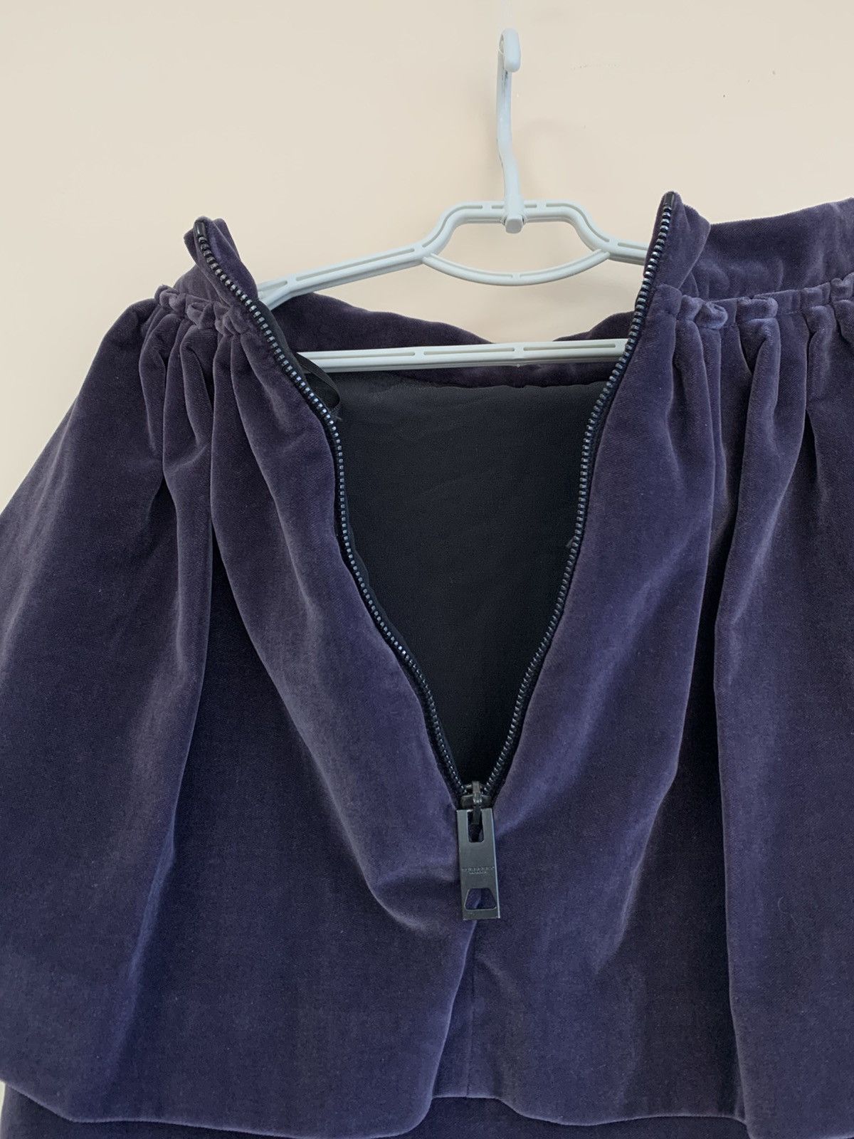 Burberry Prorsum Navy Velvet Patterned Skirt Women ITALY