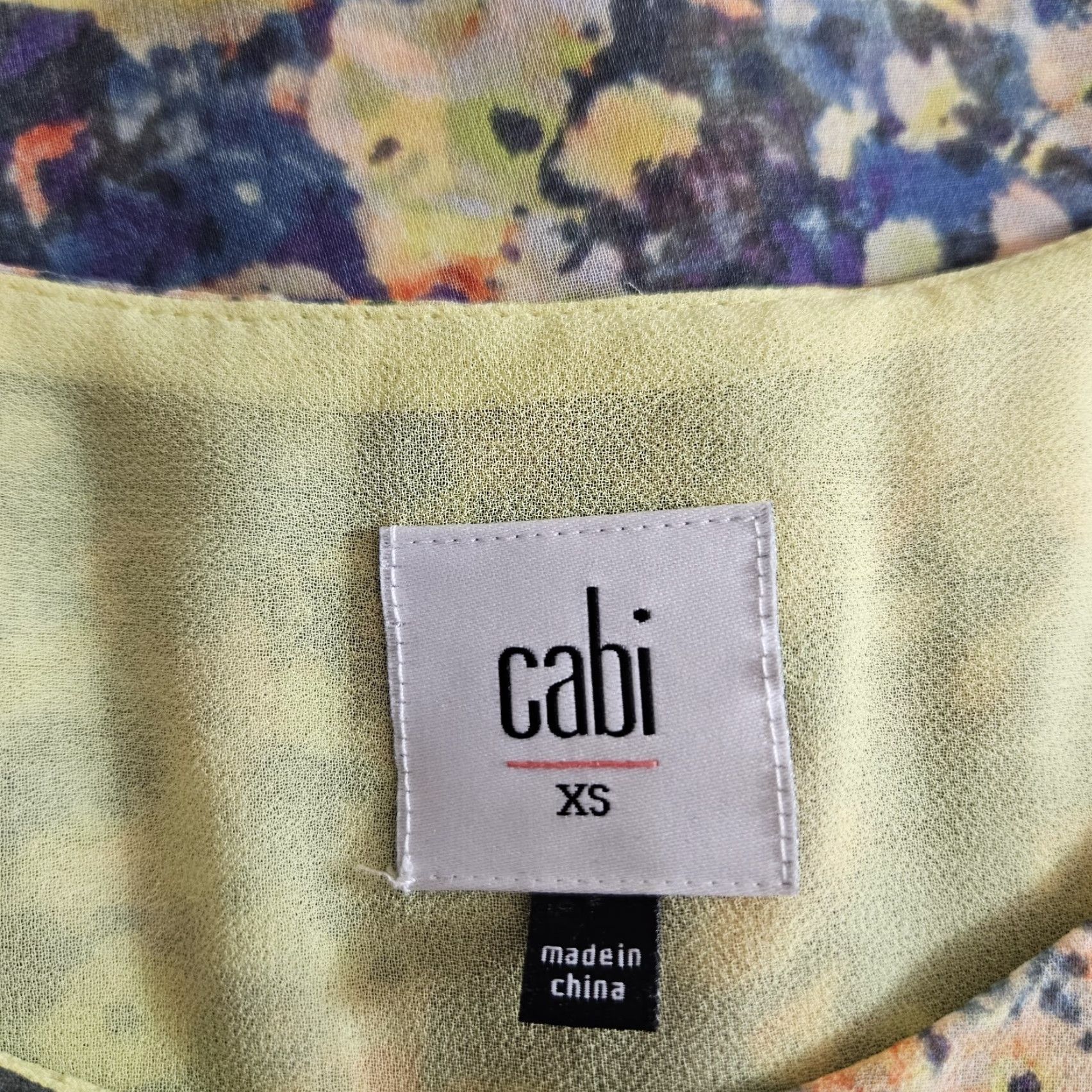 Vintage Cabi Blouse Shirt Womens Positano XS Yellow Floral Sleeveless Scoop Neck Summer Spring Size XS / US 0-2 / IT 36-38 - 5 Thumbnail