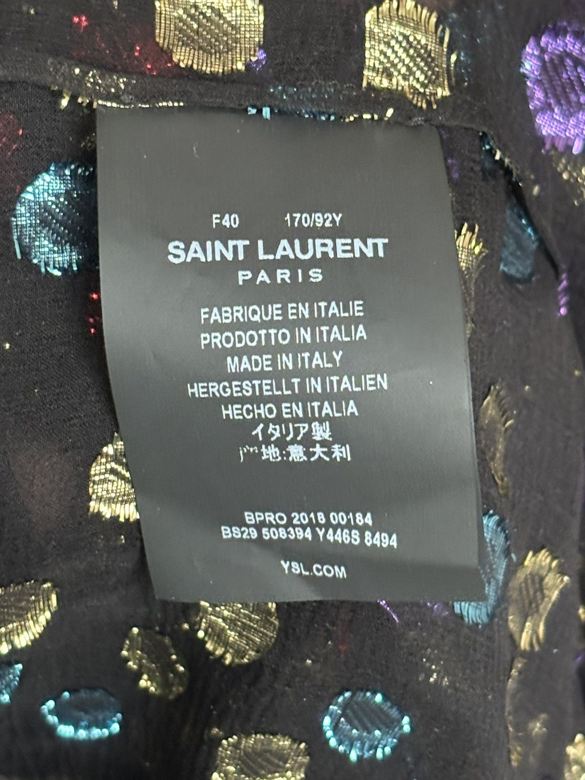 Saint Laurent Paris Saint Laurent Sequined Dots Silk Blouse Size M / US 6-8 / IT 42-44 - 7 Thumbnail