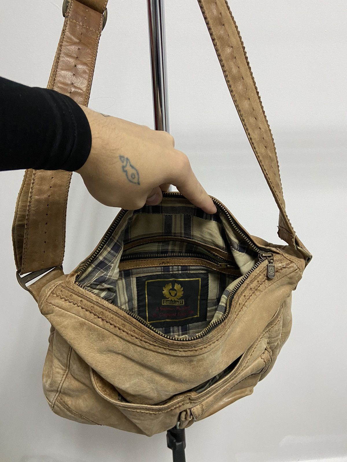 Belstaff × Vintage Belstaff Small Logo Vintage Leather Bag Luxury brown Size ONE SIZE - 6 Thumbnail