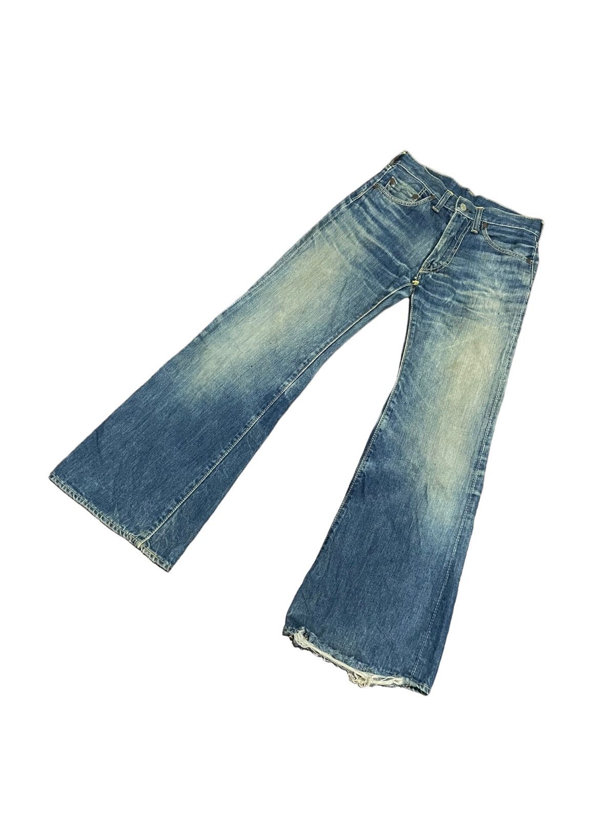 Vintage 60s Bell bottom Flared Bootcut Bigstone V Stitch VTG Jeans Size US 27 - 5 Thumbnail
