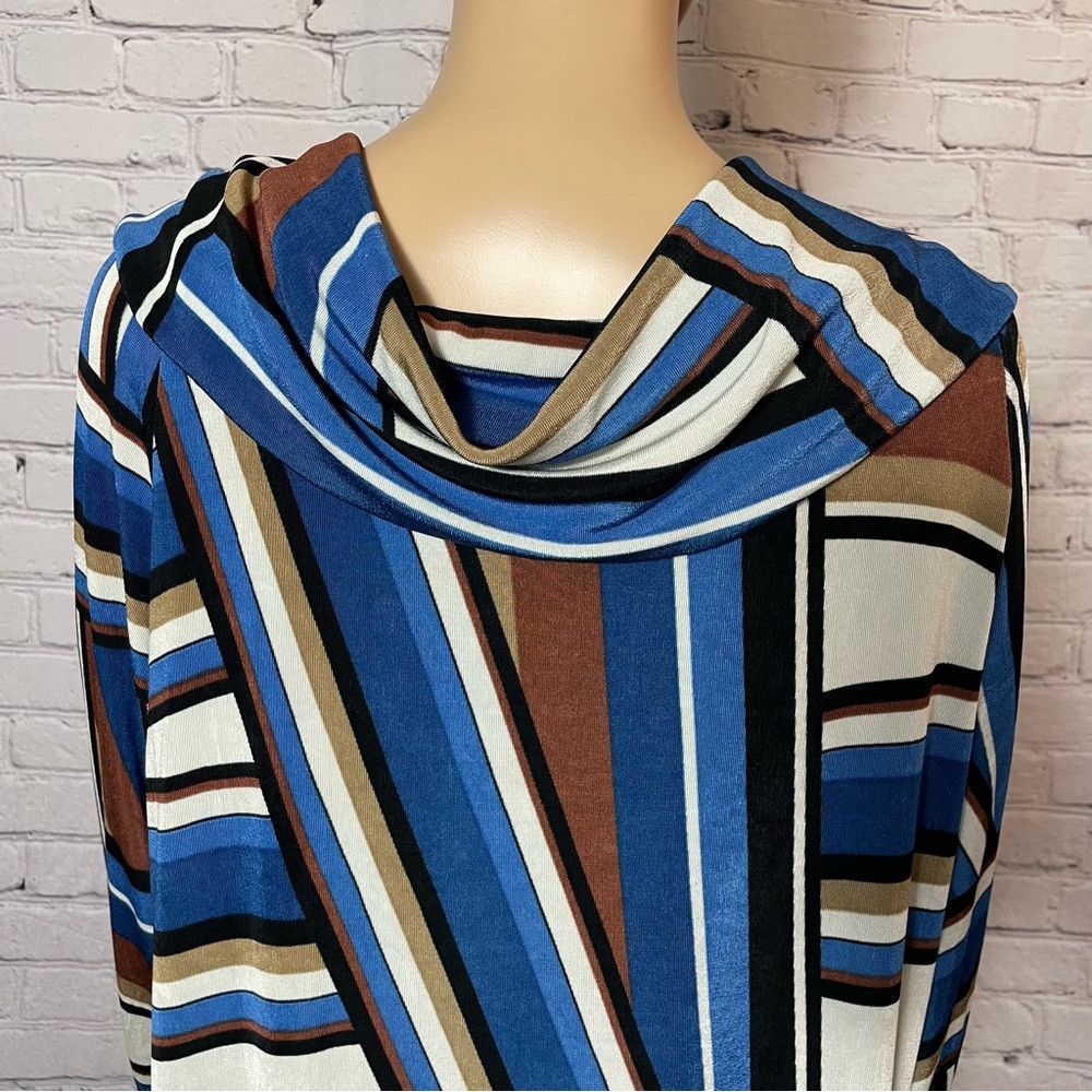 Chicos Chico's Travelers Cowl Neck Striped Geometric Tunic Top Siz Size XL / US 12-14 / IT 48-50 - 8 Thumbnail