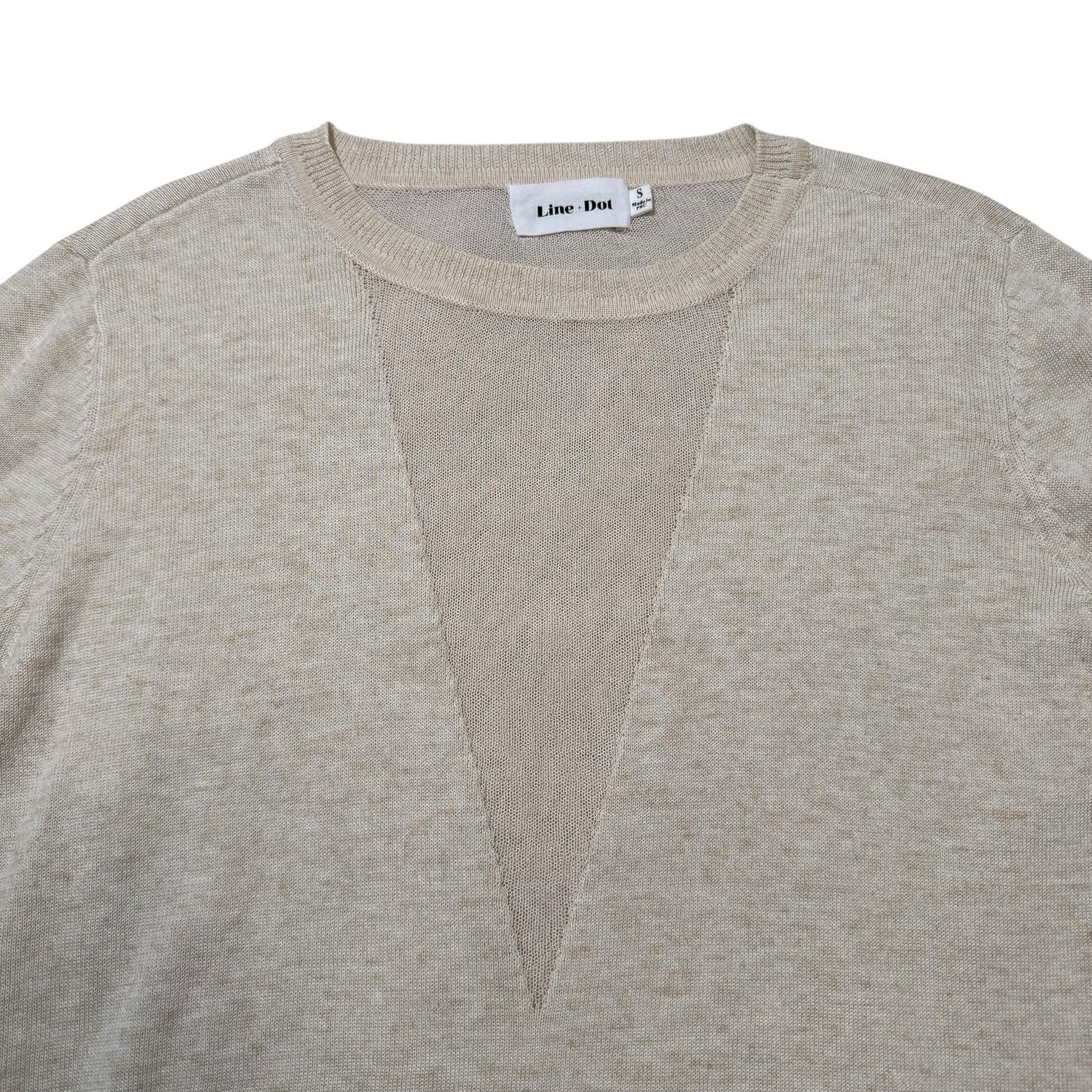 Other Line + Dot Mia Contrast Sweater Sheer Panels Cream Small Size S / US 4 / IT 40 - 3 Thumbnail