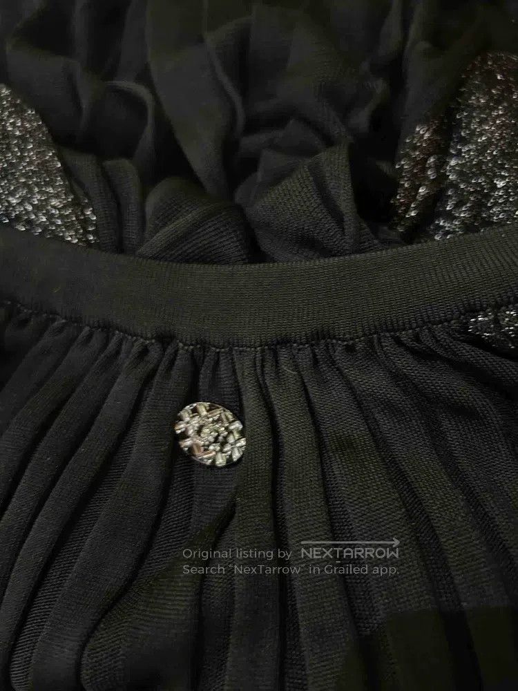Chanel Chanel Black and silver glitter pleated long-sleeved dress Size XS / US 0-2 / IT 36-38 - 6 Thumbnail