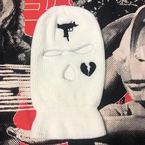 Other Embroidered Balaclava Ski Mask Head Facemask White Color Size ONE SIZE - 3 Thumbnail