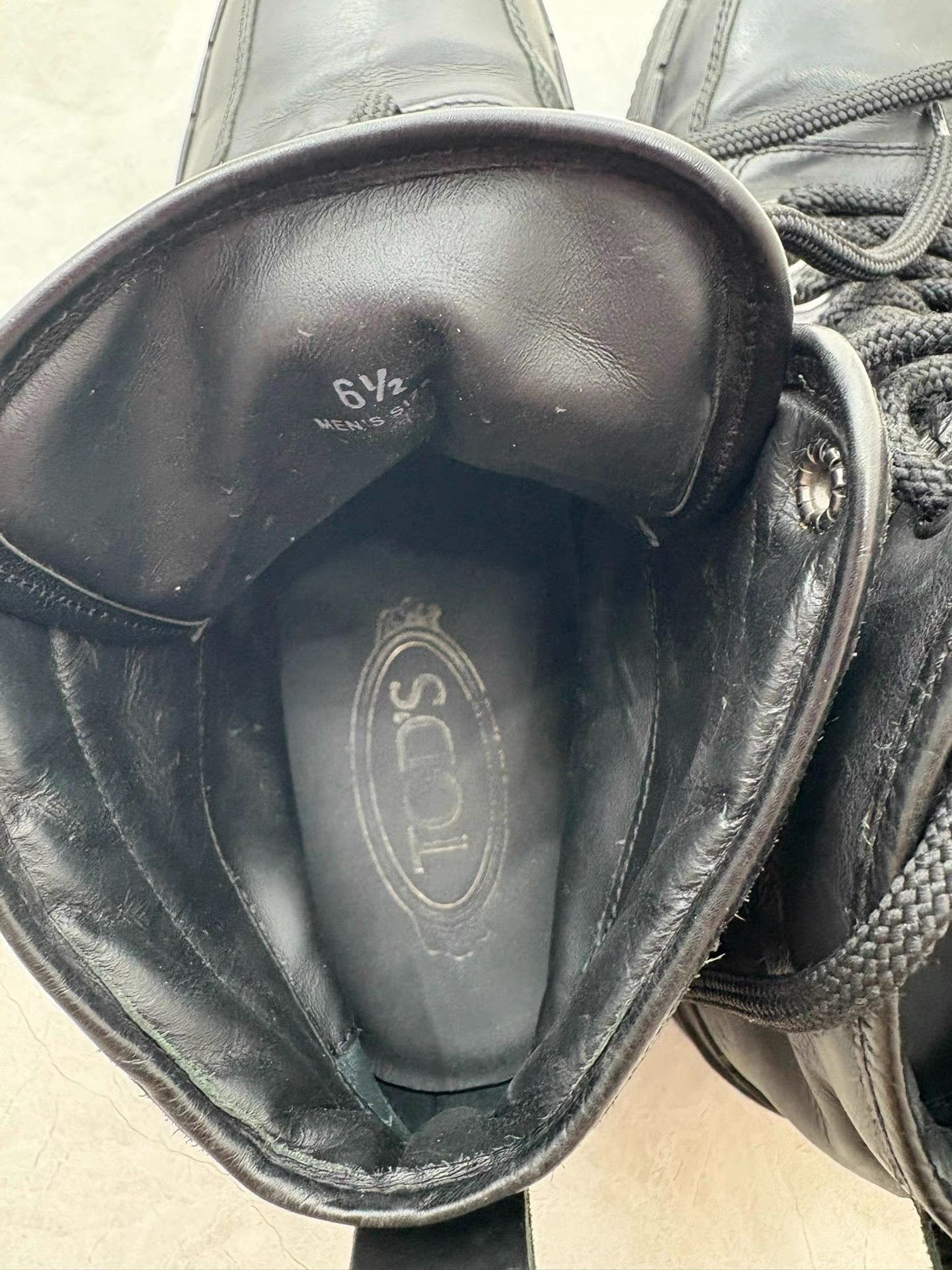 Tod's Tod's Men's Black Leather High-Top Sneakers K29 Size US 6.5 / EU 39-40 - 6 Thumbnail