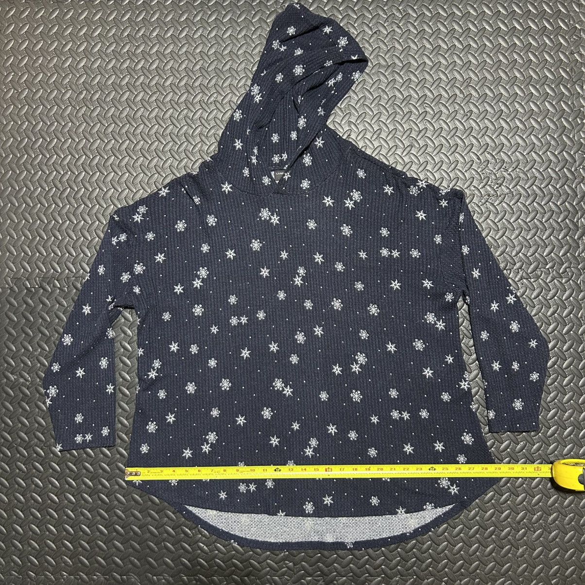 Other Lane Bryant Hoodie Tee Top Snowflake Navy Curved Hem 22/24 Size 4XL / US 24-26 - 5 Thumbnail