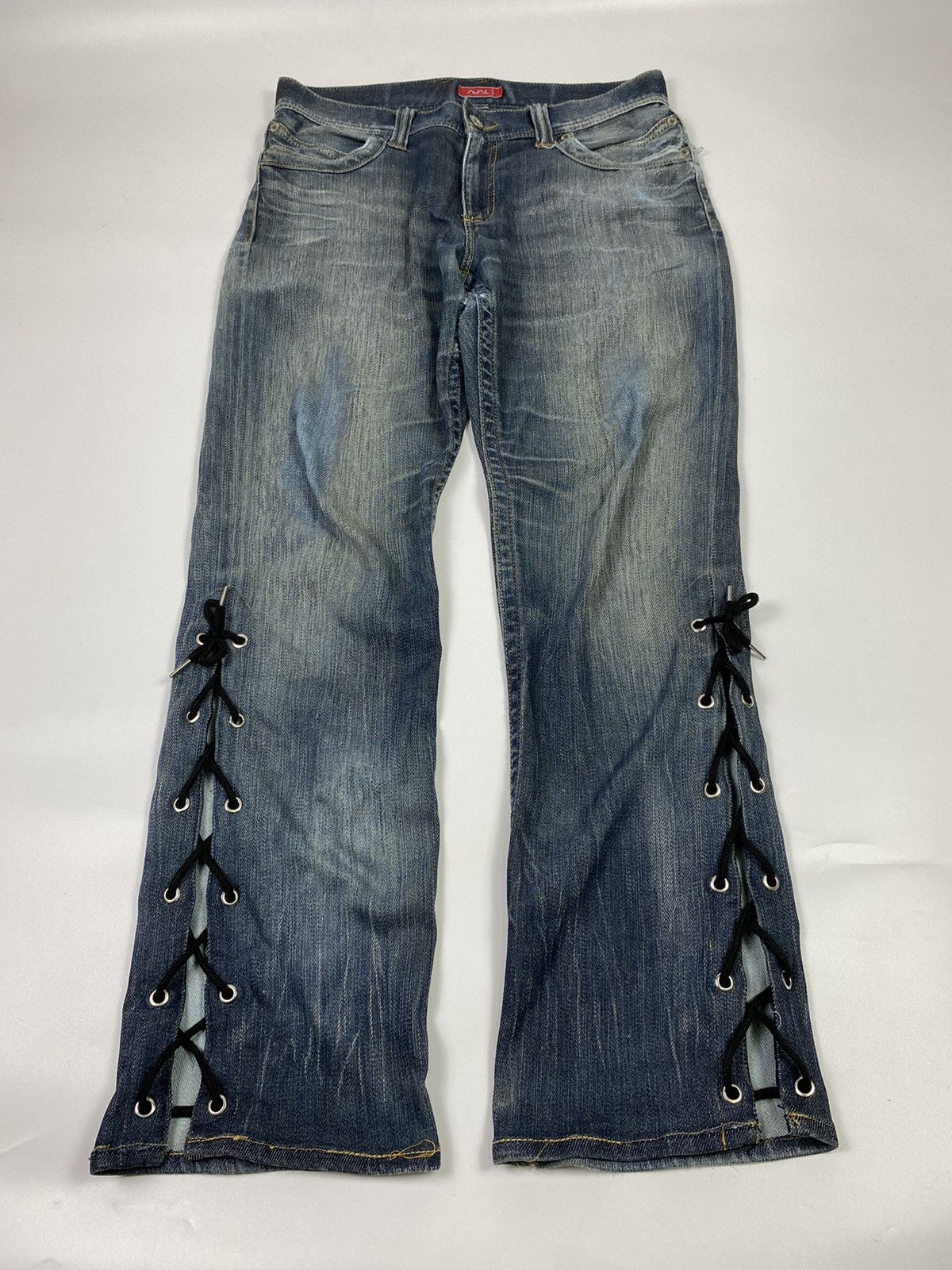 If Six Was Nine × Japanese Brand × Le Grande Bleu (L.G.B.) lace up avail jeans pant ifsixwasnine vkei style Size US 34 / EU 50 - 2 Thumbnail