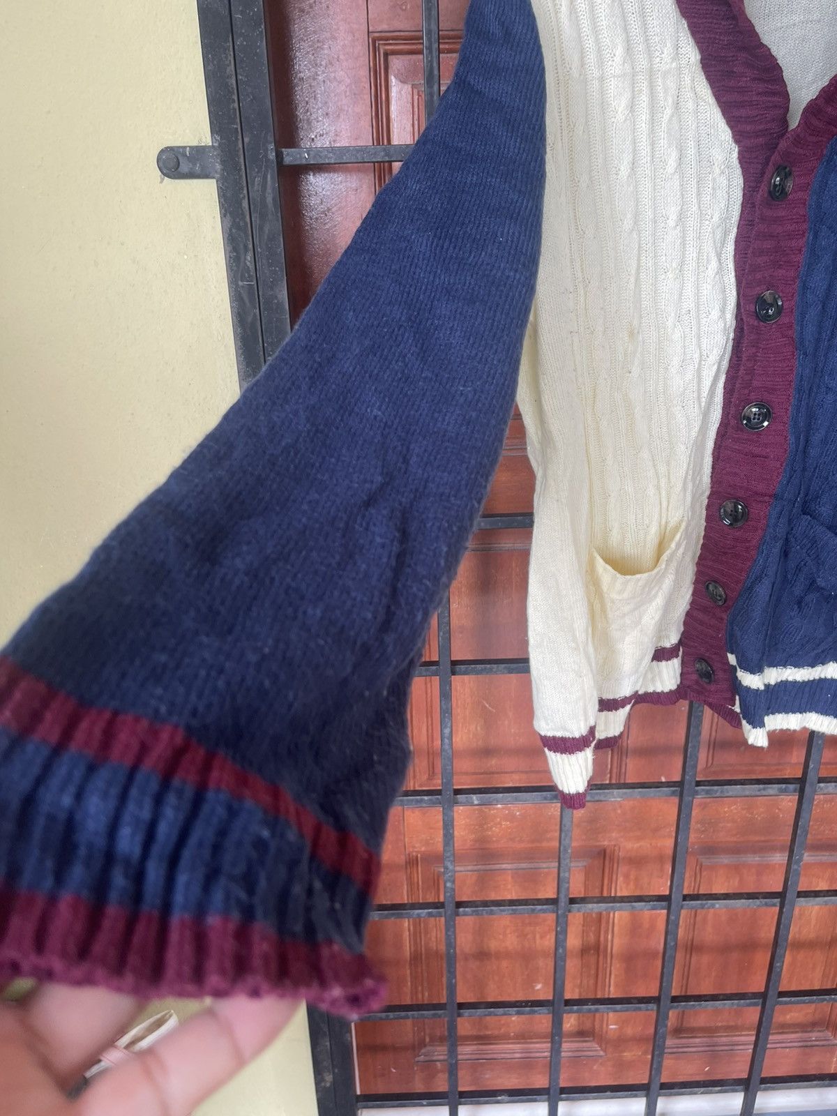 Aran Sweater Market × Japanese Brand Rare design BACK NUMBER KNIT SWEATER Size US XL / EU 56 / 4 - 7 Thumbnail