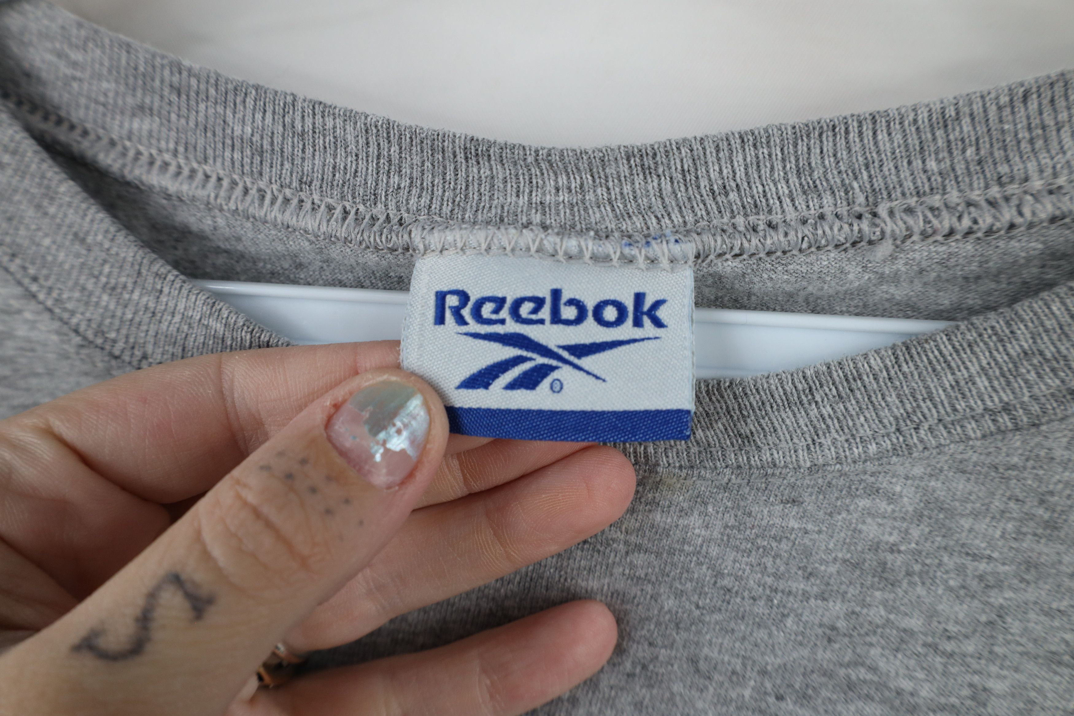 Reebok × Vintage Vintage 90s Reebok Long Sleeve T-Shirt Heather Gray USA Size US M / EU 48-50 / 2 - 9 Thumbnail