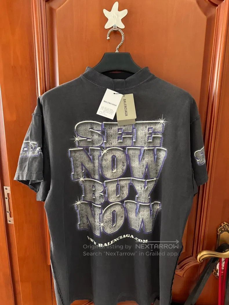 Balenciaga Balenciaga Black Diamond Aged Logo Short Sleeve Size US S / EU 44-46 / 1 - 1 Thumbnail