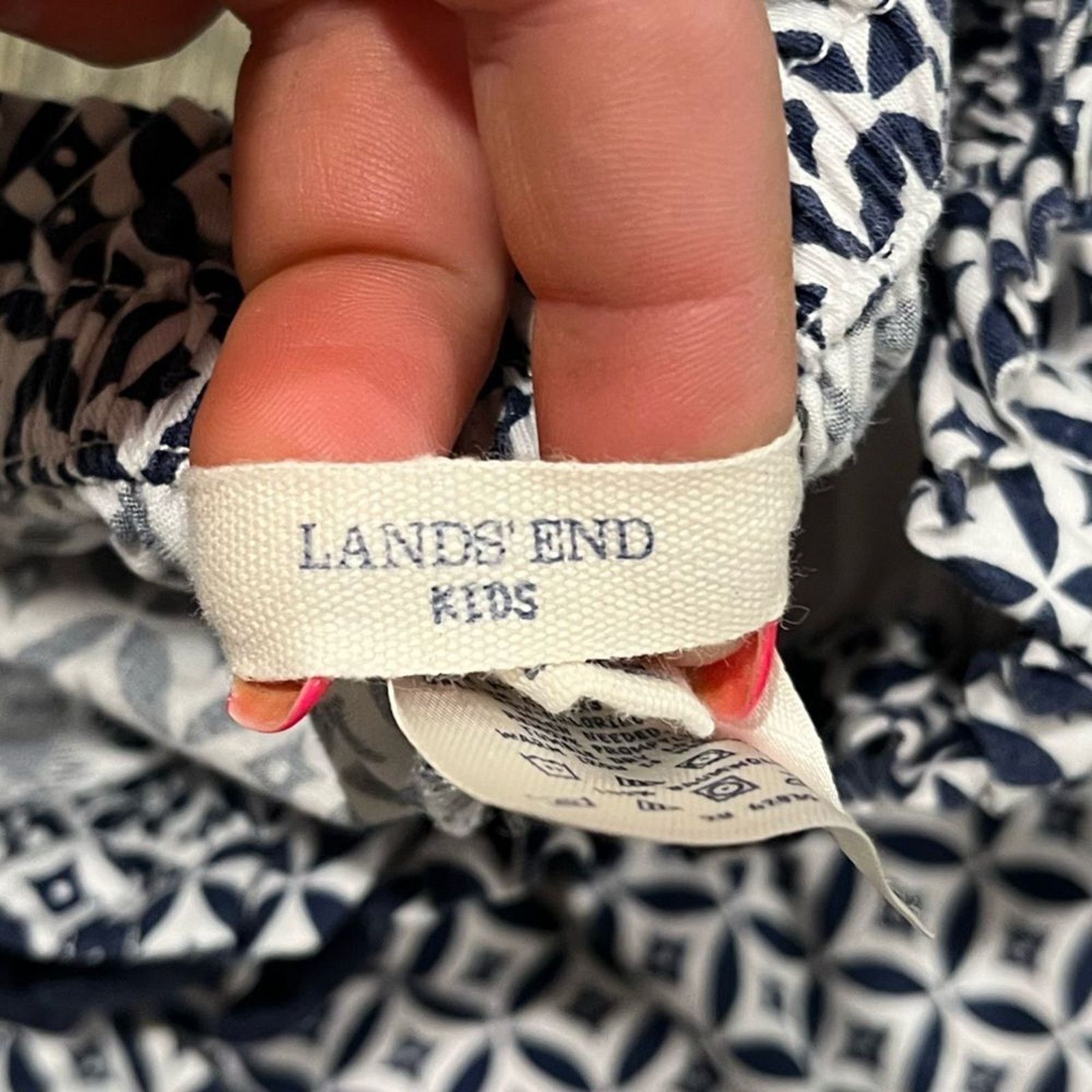 & Other Stories Lands' End Kids Girls Pull-On Shorts Blue White M 10-12 Size US 32 / EU 48 - 4 Thumbnail