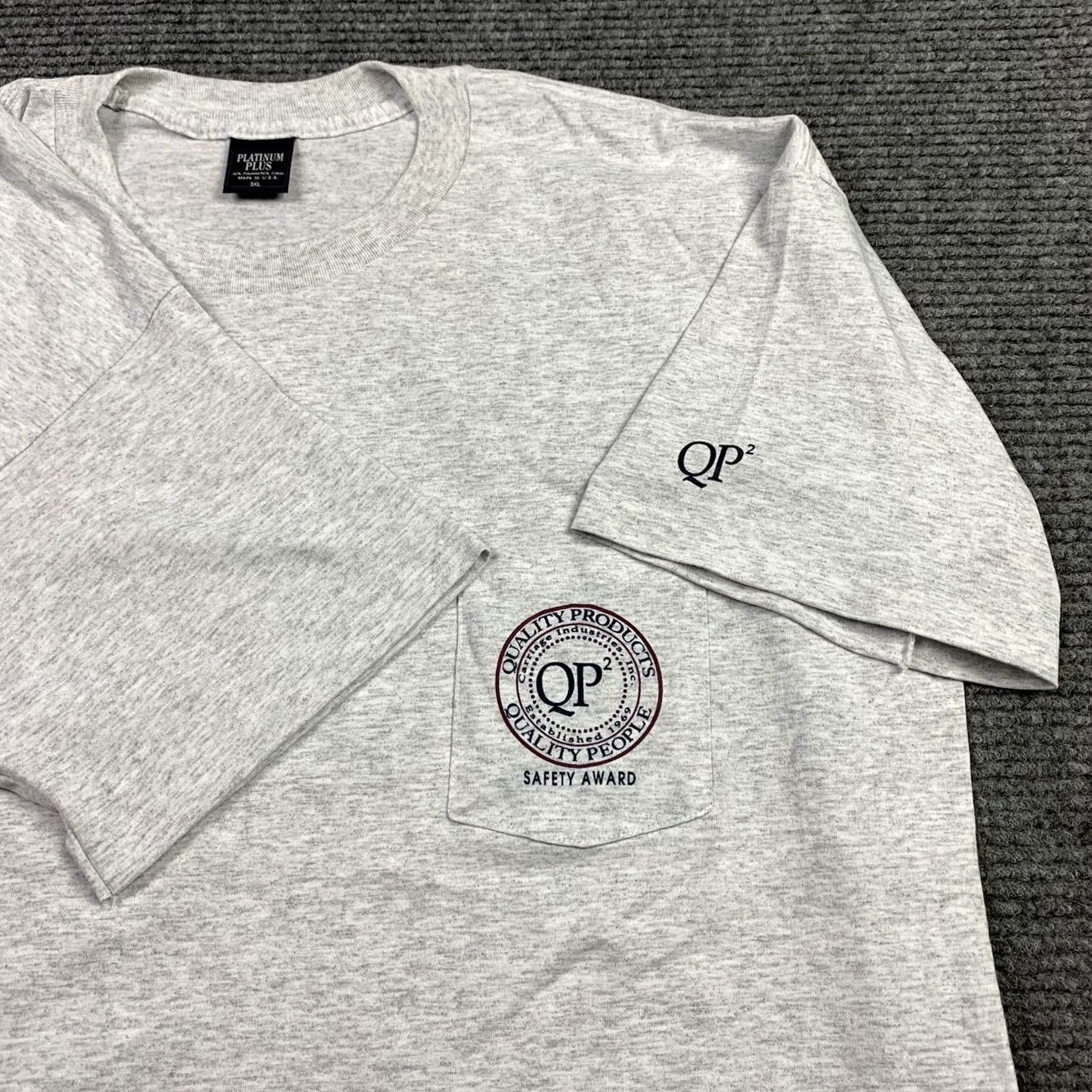 Vintage VINTAGE 90s Single Stitch Gray T-Shirt 3XL Graphic Pocket Tee Made In USA 50/50 Mens T-Shirt Gray 90s Vintage Graphic Tee Navy 50/50 Size US XXL / EU 58 / 5 - 7 Thumbnail