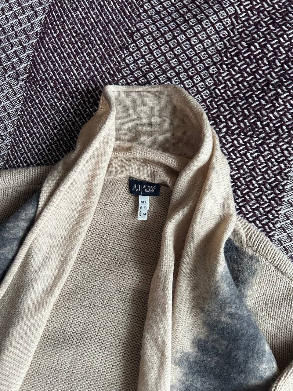 Armani Armani Jeans Luxury Cardigan Women’s Beige Wool & Acryl Size S / US 4 / IT 40 - 4 Thumbnail