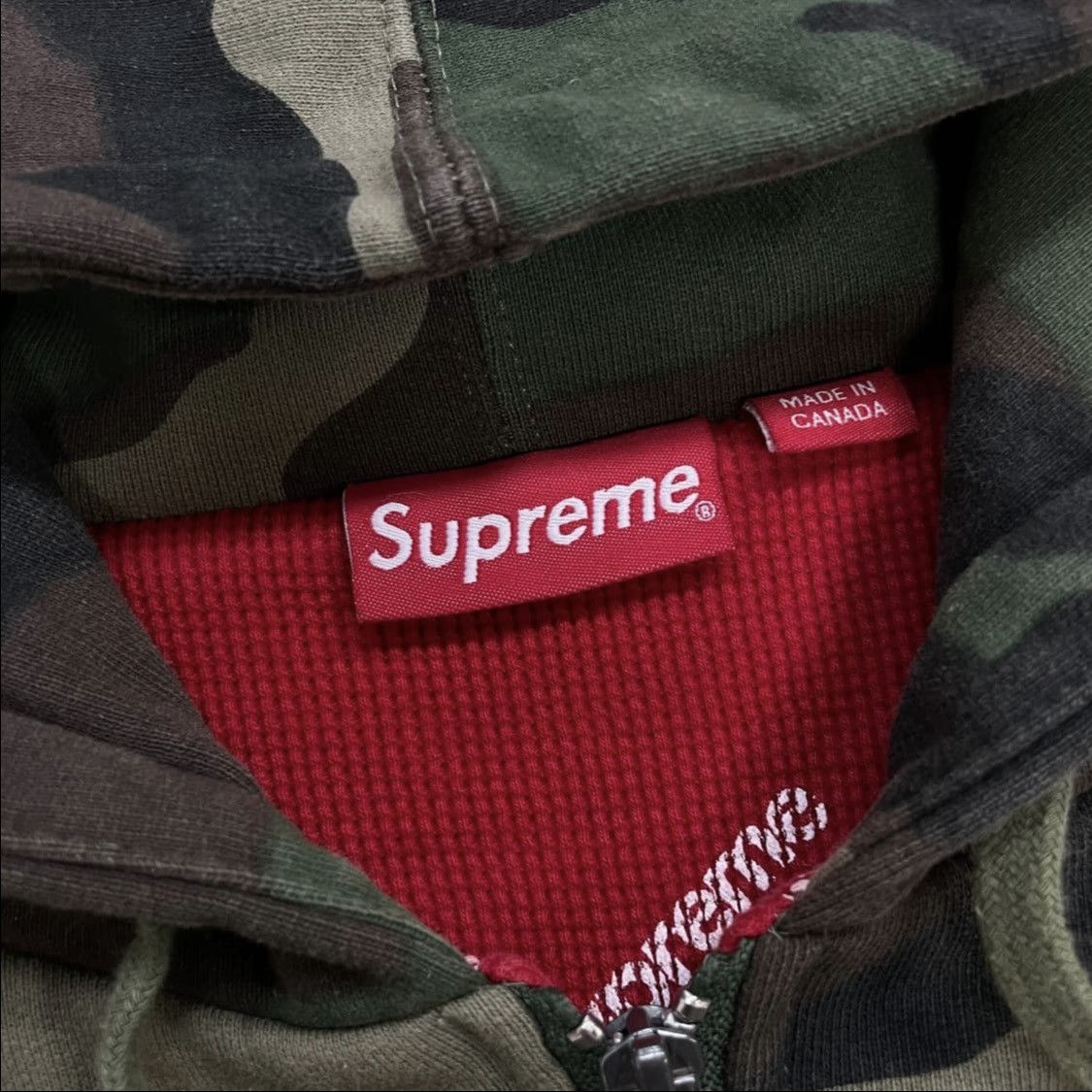 Supreme Supreme 15FW Small Logo Camo Thermal Zip Hoodie Size US L / EU 52-54 / 3 - 3 Thumbnail