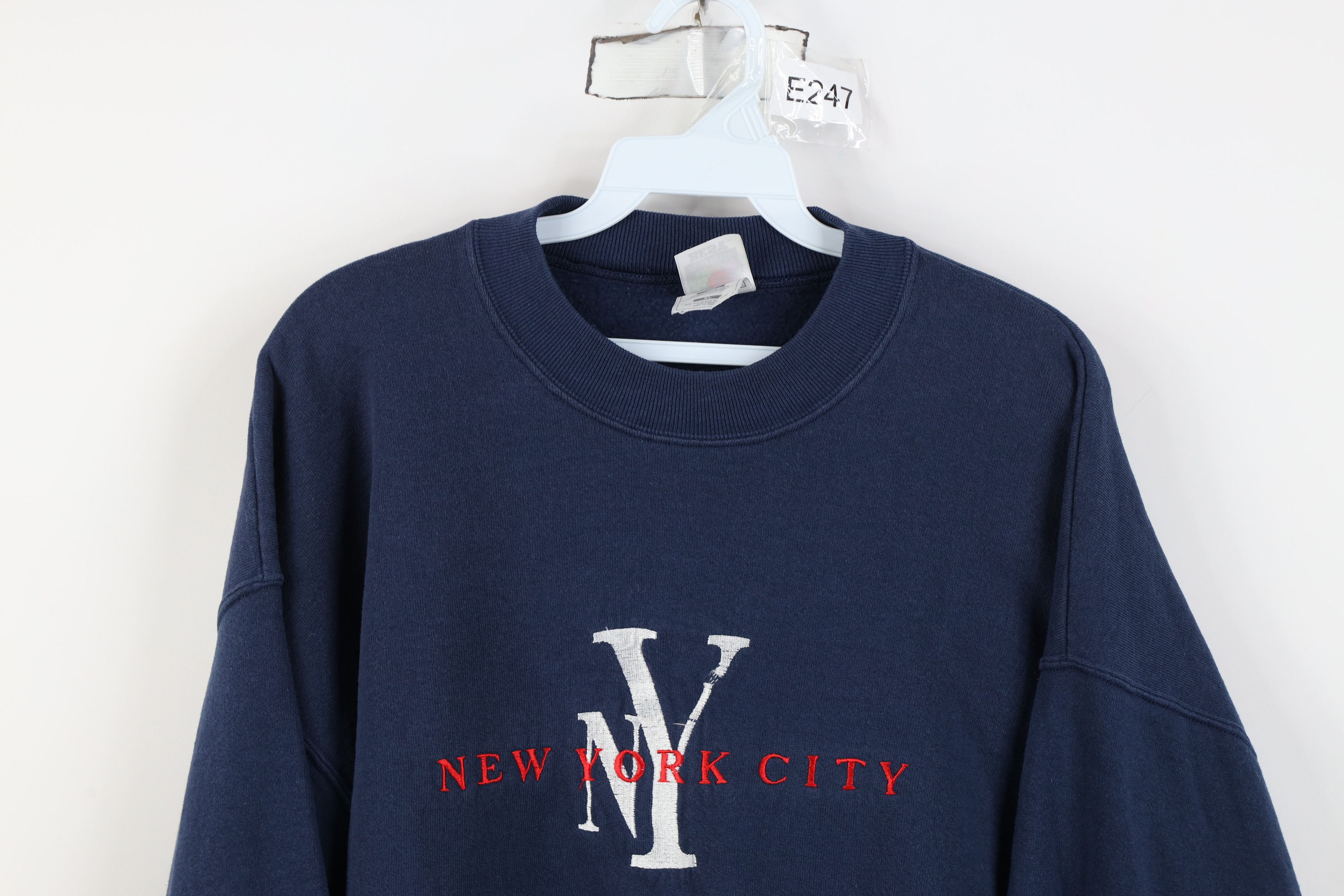 Vintage Vintage 90s Streetwear Spell New York City Sweatshirt Blue Size US XL / EU 56 / 4 - 2 Thumbnail
