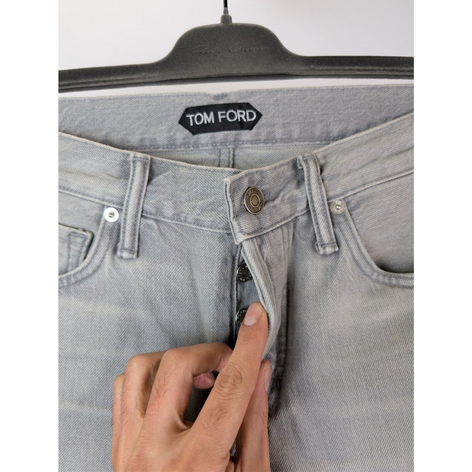 Tom Ford o1rshd1 Slim-Fit Denim Jeans in Pale Grey Size US 29 - 7 Thumbnail