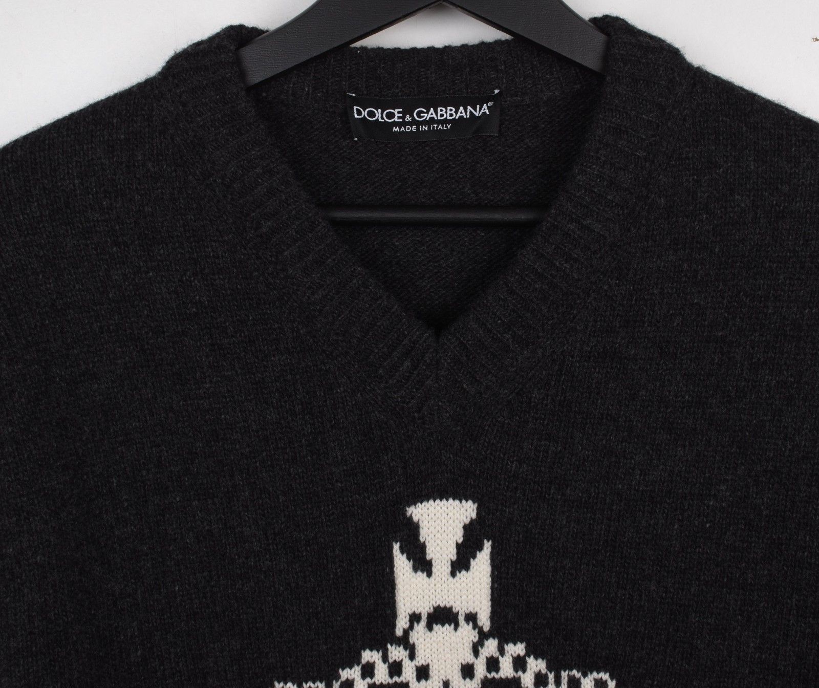 Dolce & Gabbana Dolce Gabbana Men Sweater V Neck „King“ Wool 50-M, S1574 Size US M / EU 48-50 / 2 - 3 Thumbnail