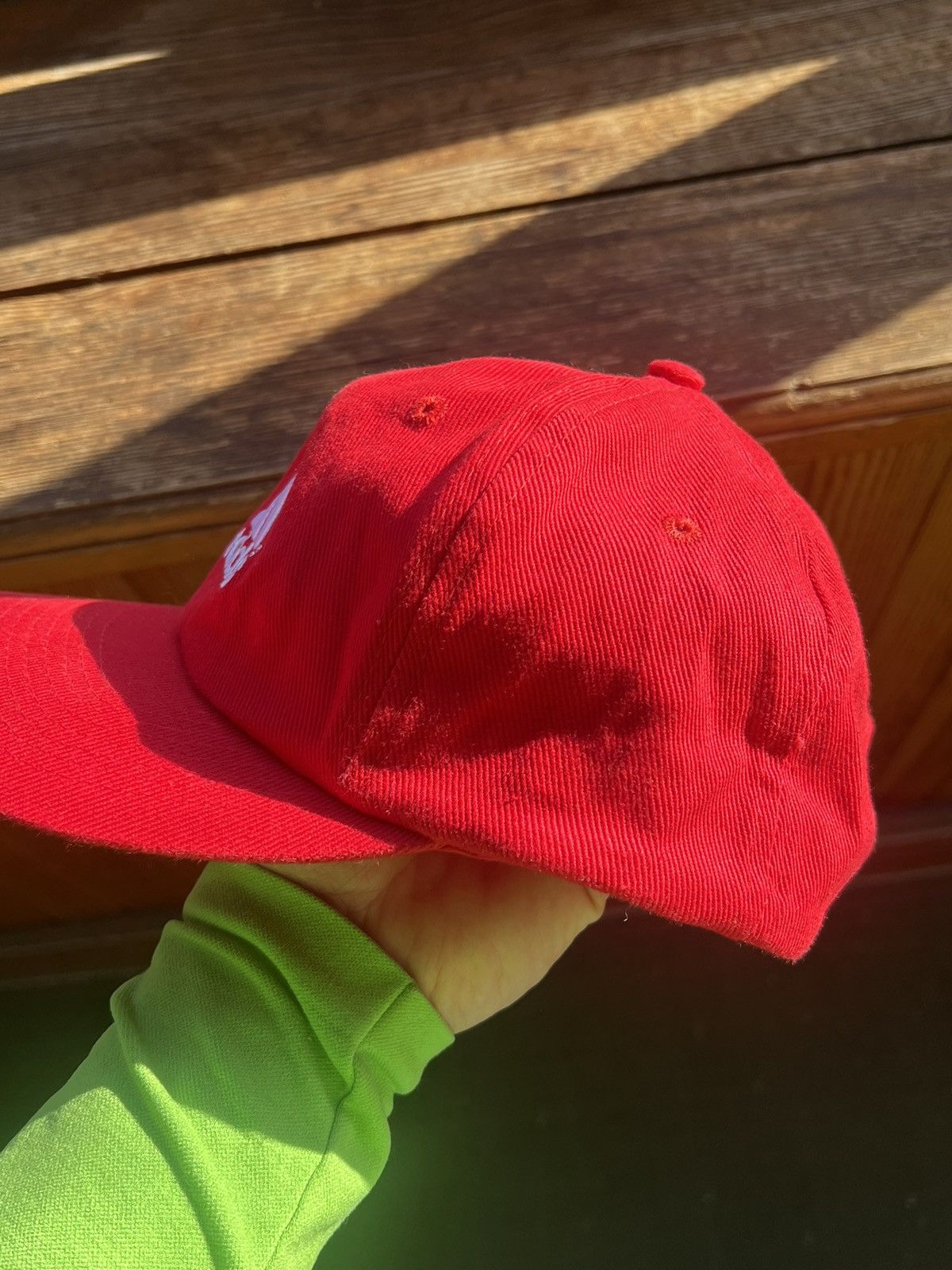 Adidas Vintage Red Hat Adidas Y2K Football Cap Size ONE SIZE - 3 Thumbnail