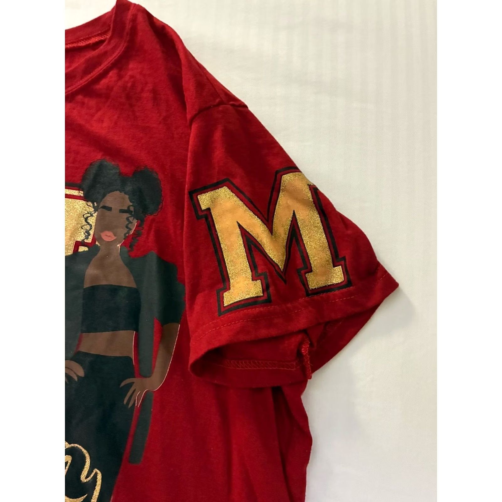 Vintage Blessed Queen Made with Melanin T-Shirt Red Womens L Size L / US 10 / IT 46 - 5 Thumbnail