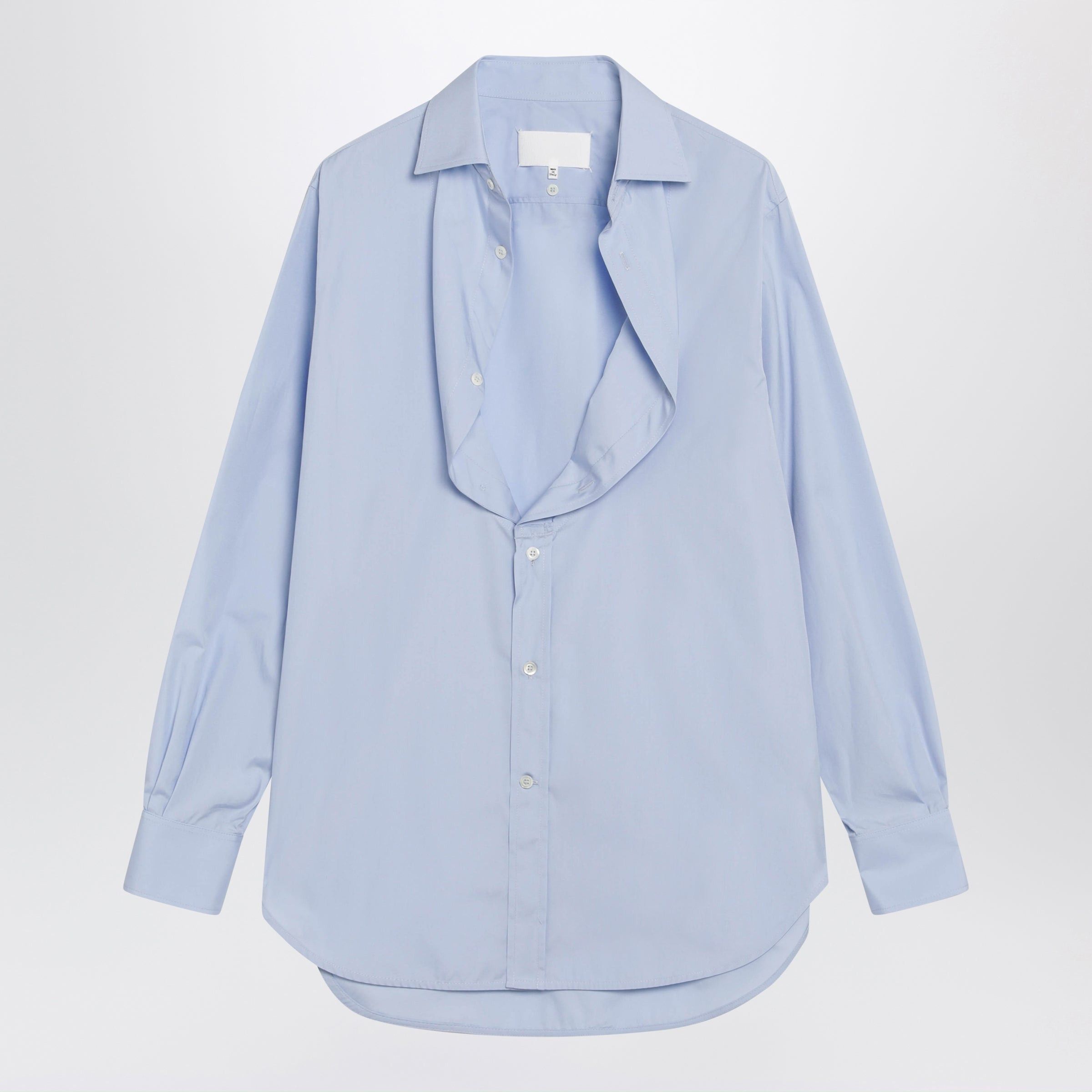 Maison Margiela Maison Margiela Light Blue Blouse With Folded Collar Size M / US 6-8 / IT 42-44 - 1 Thumbnail