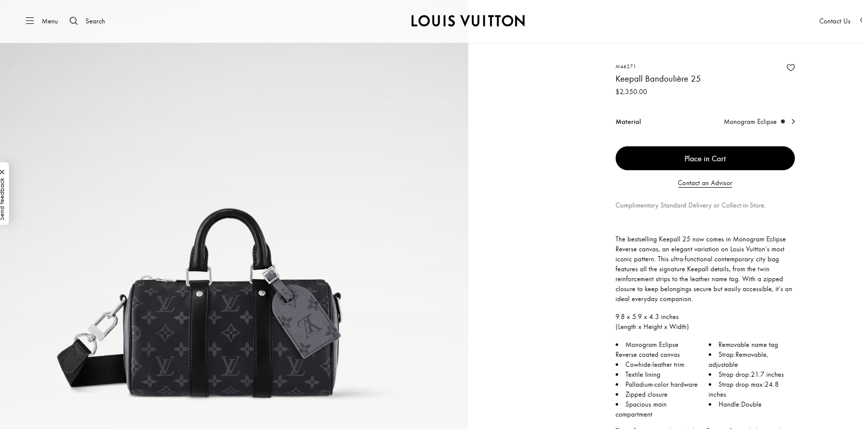 Louis Vuitton Keepall Bandoulière 25 Monogram Eclipse Handbag Size ONE SIZE - 2 Thumbnail