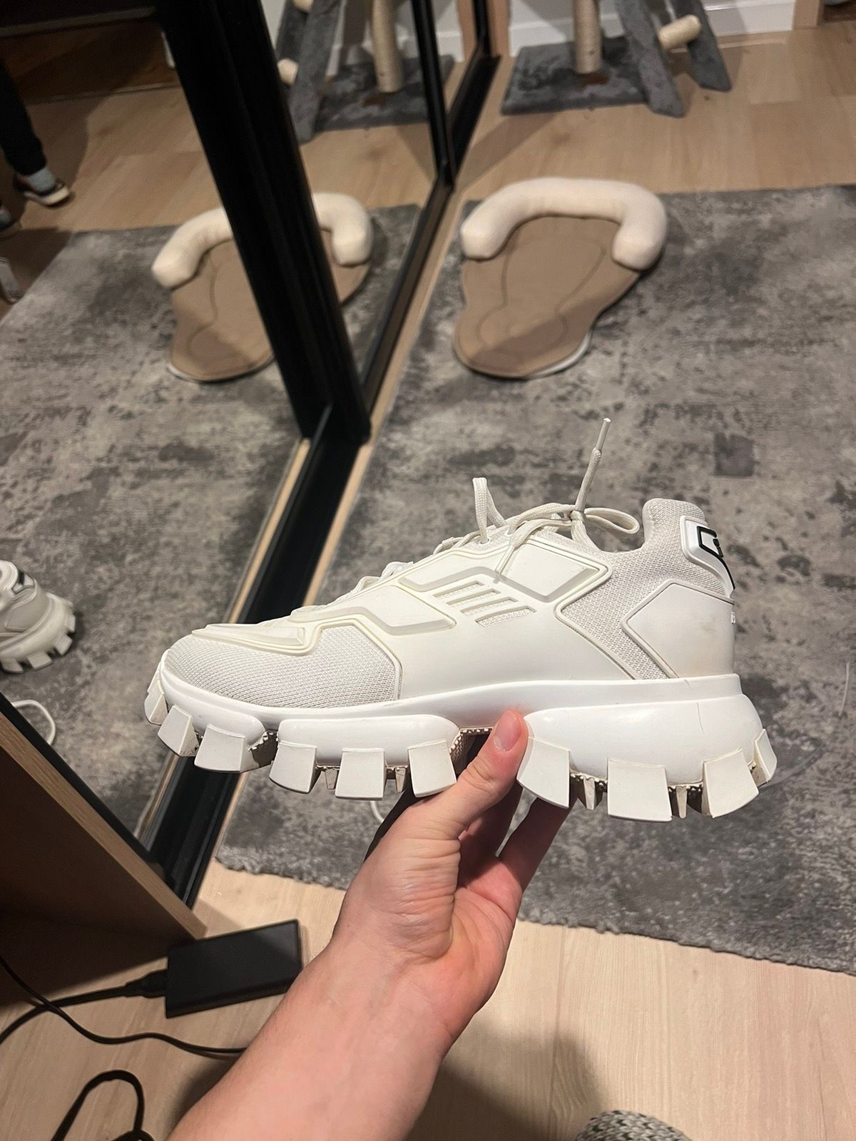 Pre-owned Prada Cloudbust Thunder Shoes In White