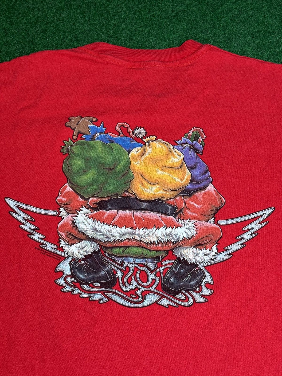 Band Tees × Vintage Vintage 90s Aerosmith INSANE Christmas Santa Claus T Shirt Size US XL / EU 56 / 4 - 6 Thumbnail