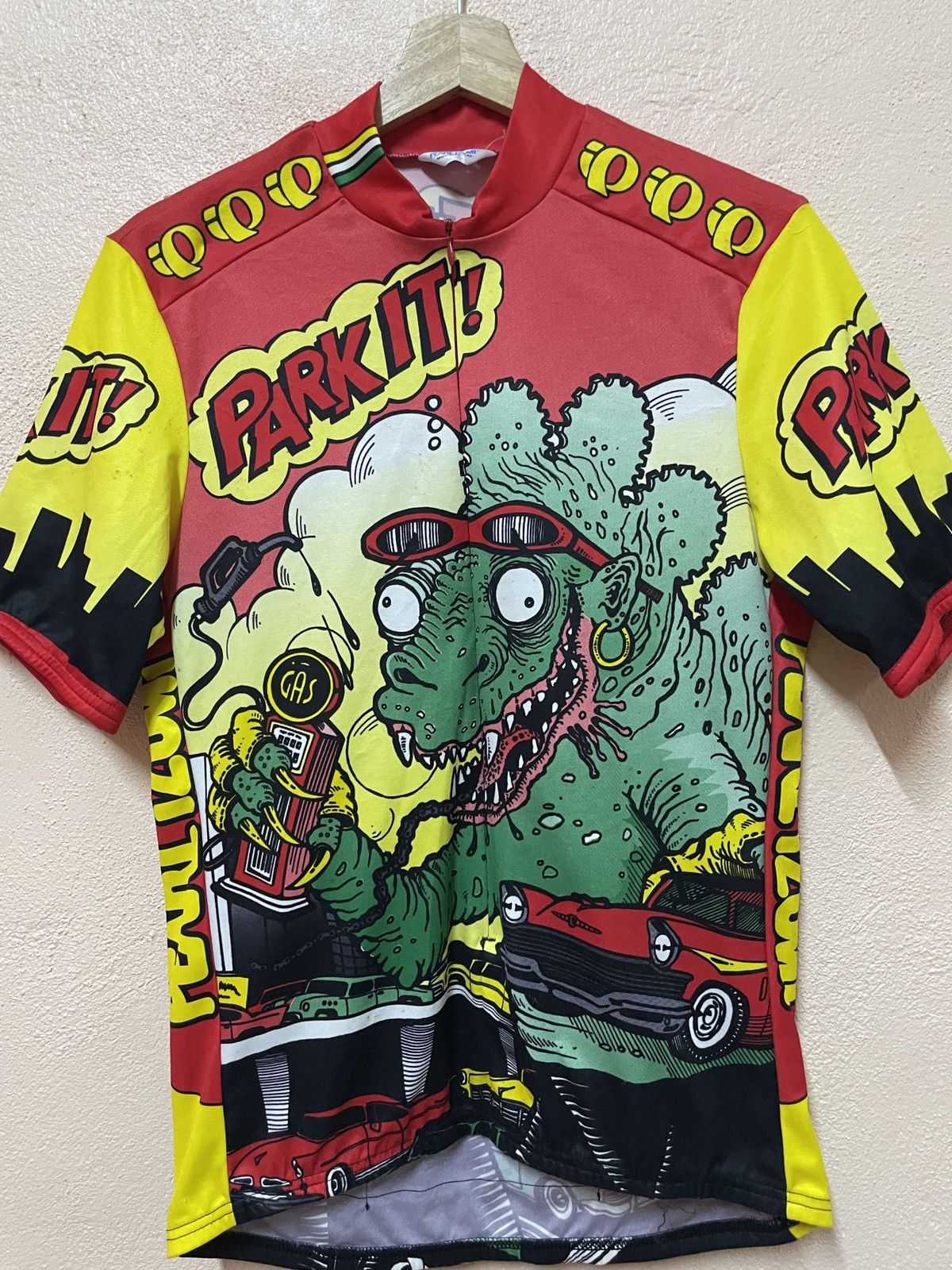 PEARL iZUMi Vintage Pearl Izumi Cycling Jersey Pop-Art Godzilla Slim-fit Size US M / EU 48-50 / 2 - 3 Thumbnail