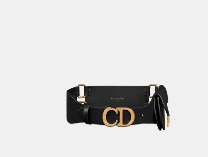 Dior o1w1db10425 B0531CB Size: OS / Saddle Pouch Belt in Black Size ONE SIZE - 1 Thumbnail