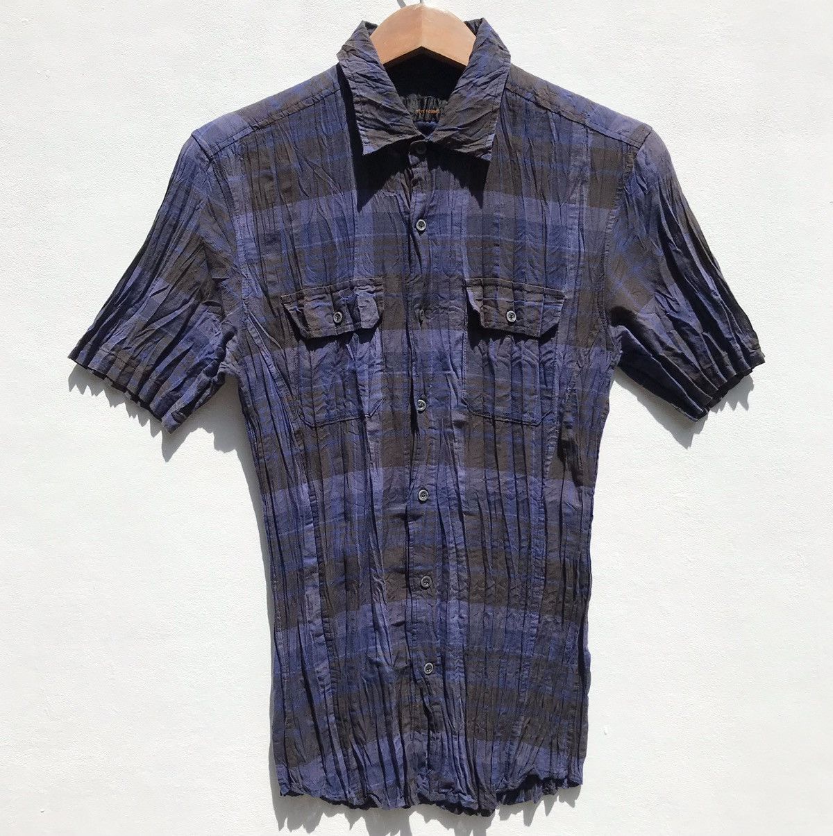 Vintage Tete Homme Issey Miyake Pleated Shirt Tete Homme Sun Faded Size S / US 4 / IT 40 - 3 Thumbnail