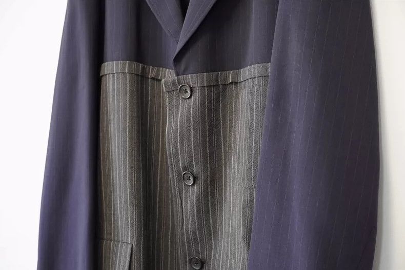 Yohji Yamamoto Yohji Yamamoto size os 94 SS Patchwork Striped Wool Jacket Size US M / EU 48-50 / 2 - 3 Thumbnail