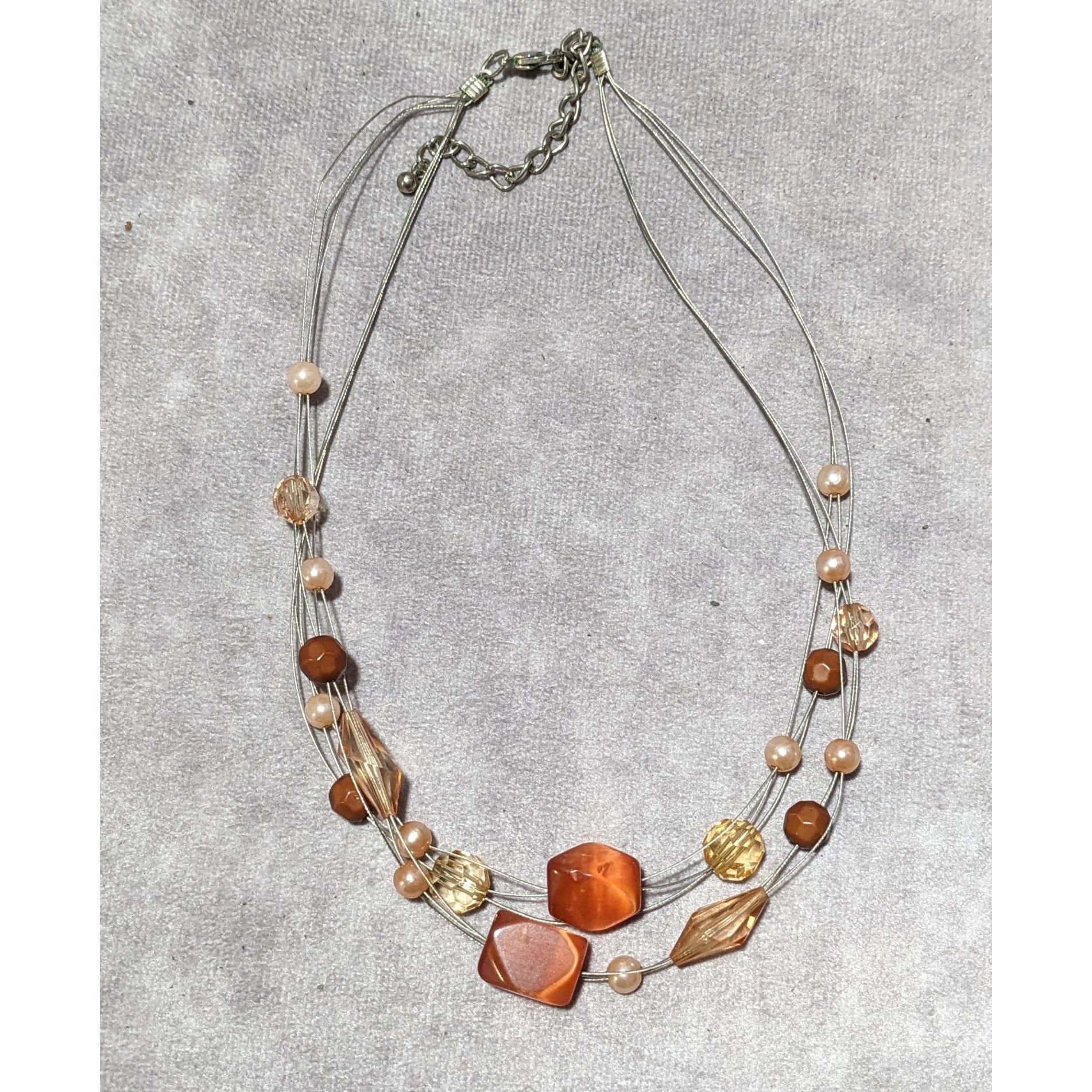 Other Orange Multilayer Glass Beaded Necklace Size ONE SIZE - 7 Thumbnail