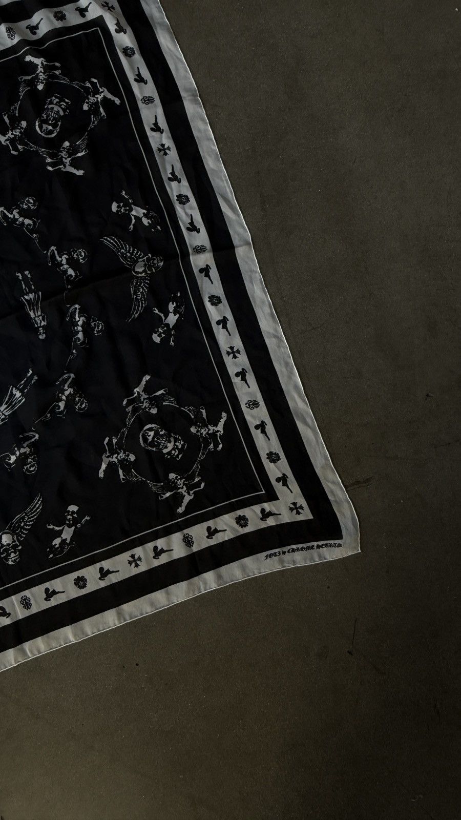 Chrome Hearts Chrome Hearts Foti Motif Black Silk Scarf Size ONE SIZE - 5 Thumbnail