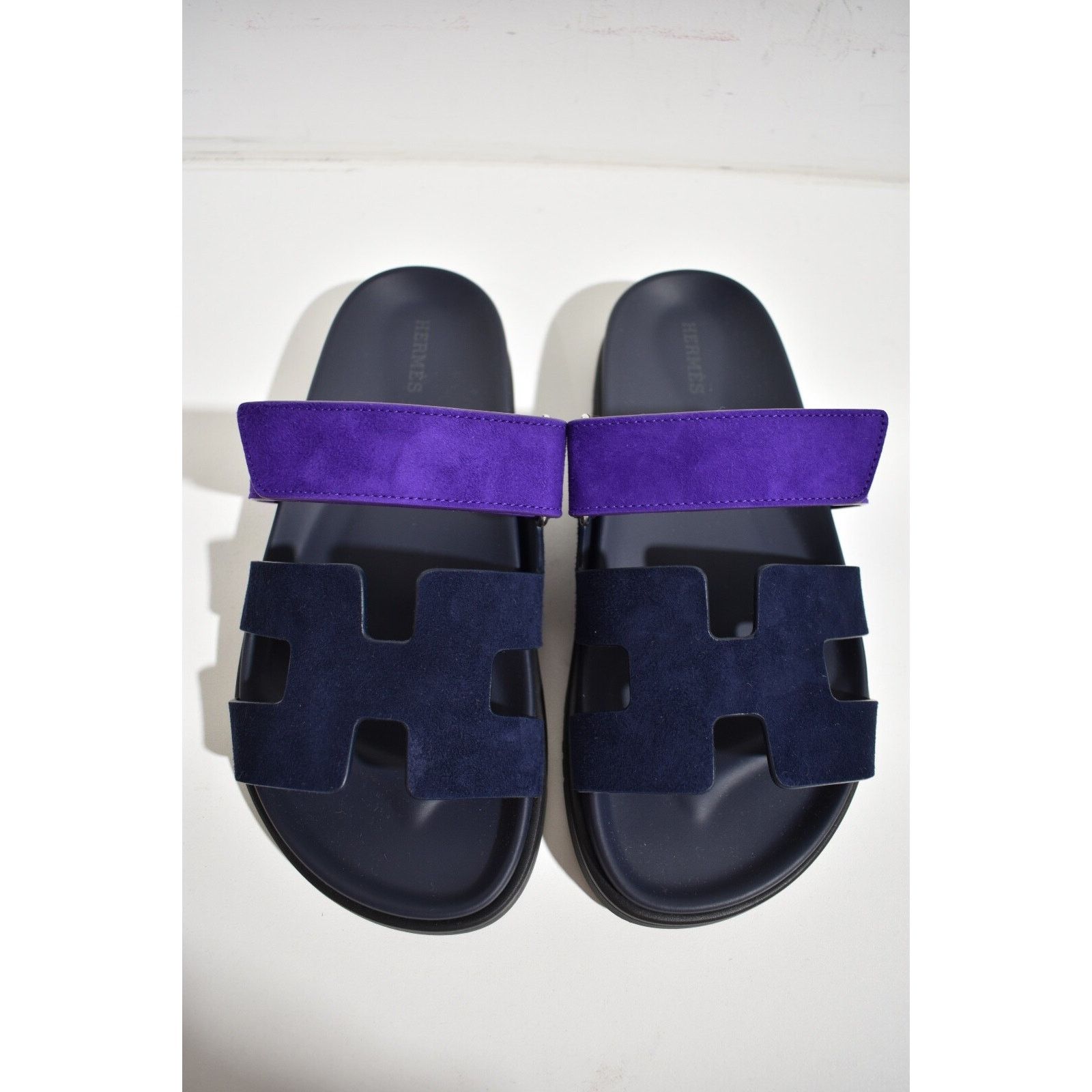 Hermes Hermes Chypre Sandal Black Violet Purple Blue H Logo Strap Size US 7 / IT 37 - 6 Thumbnail