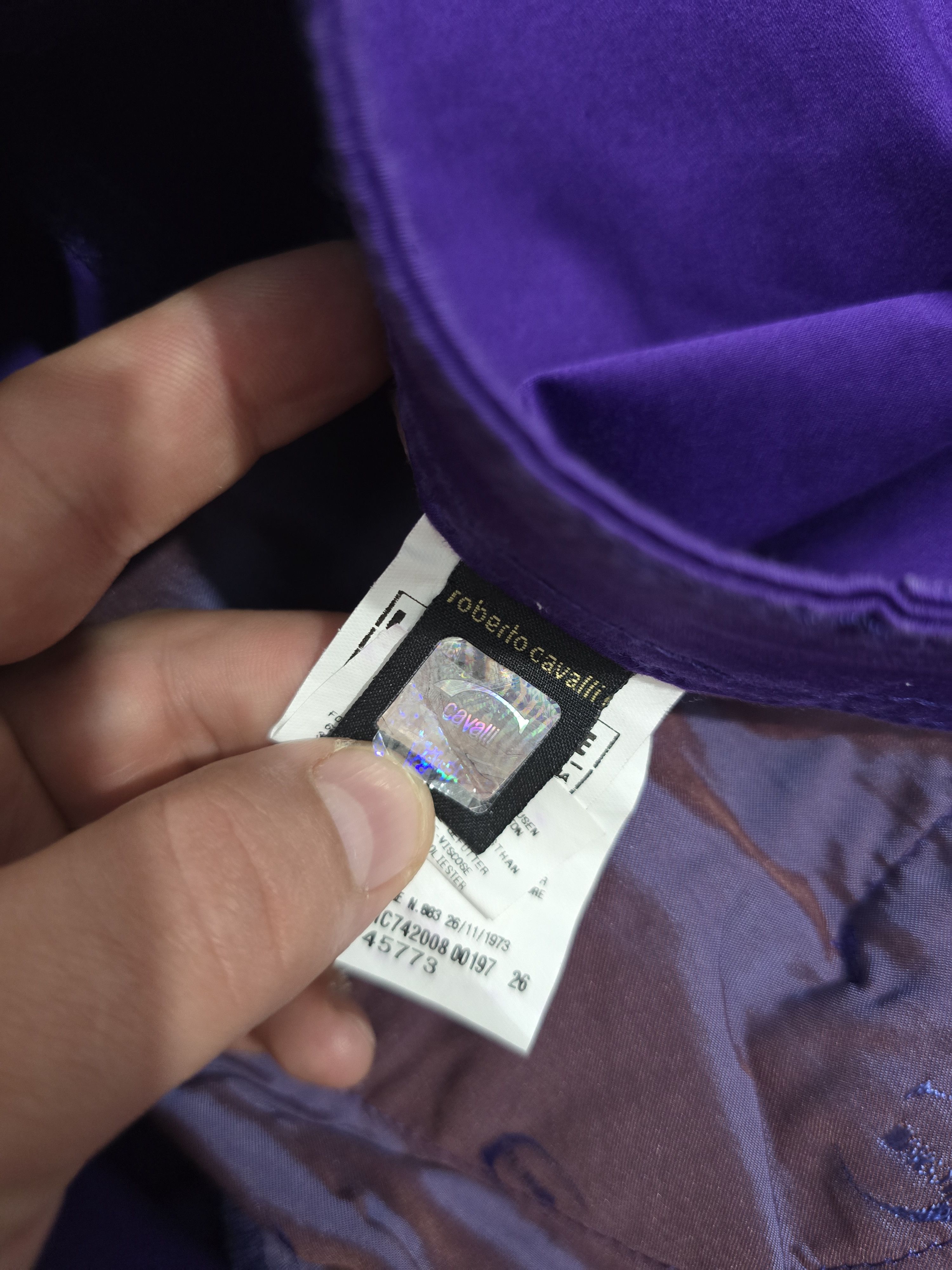 Just Cavalli Just Cavalli purple cropped trousers in size 42. VINTAGE Size 28" / US 6 / IT 42 - 9 Thumbnail