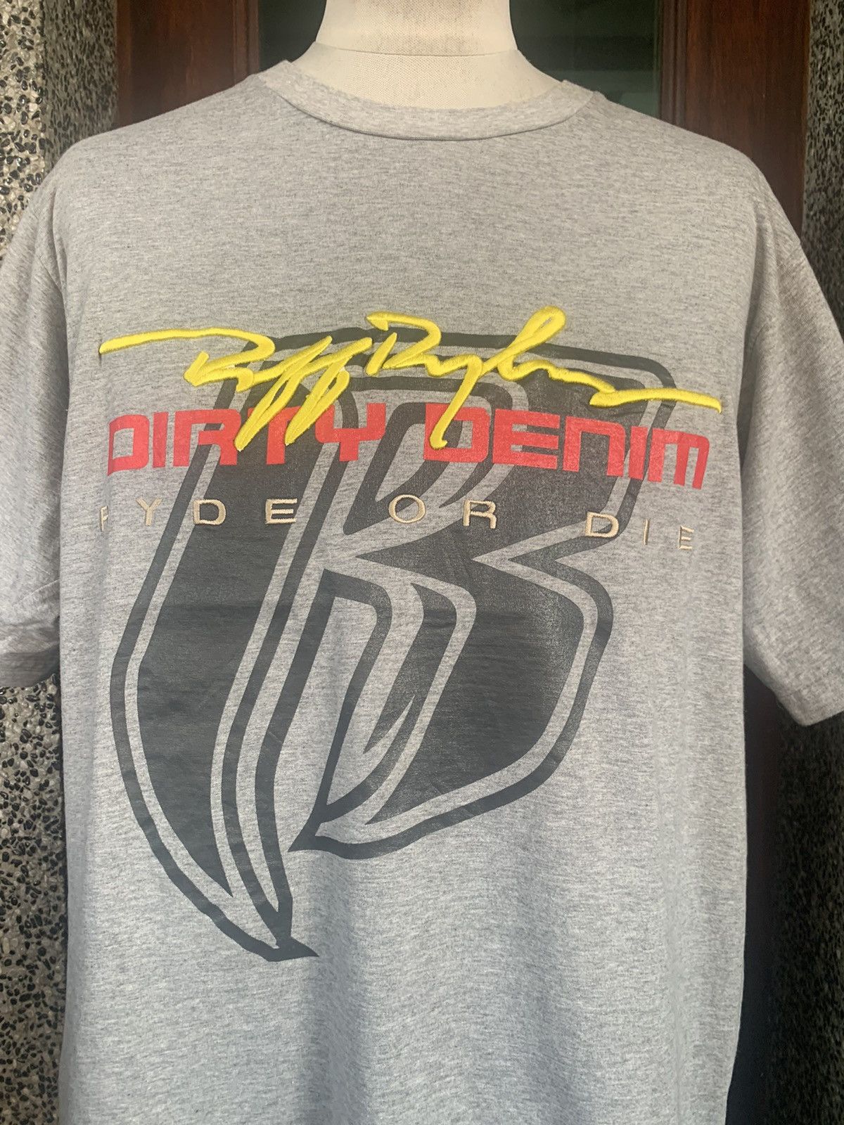 Rap Tees × Ruff Ryders × Vintage Vintage DMX Ruff Ryders Dirty Denim Embroidered T shirt Size US XL / EU 56 / 4 - 2 Thumbnail