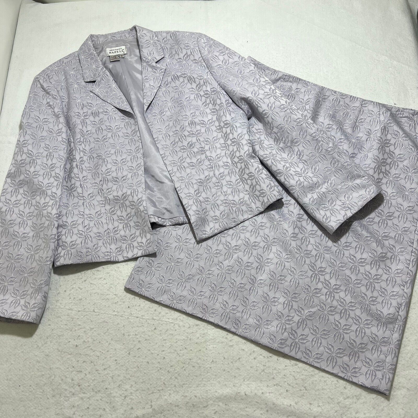 Adrianna Papell 16 Open Front Blazer Jacket Skirt Suit Set