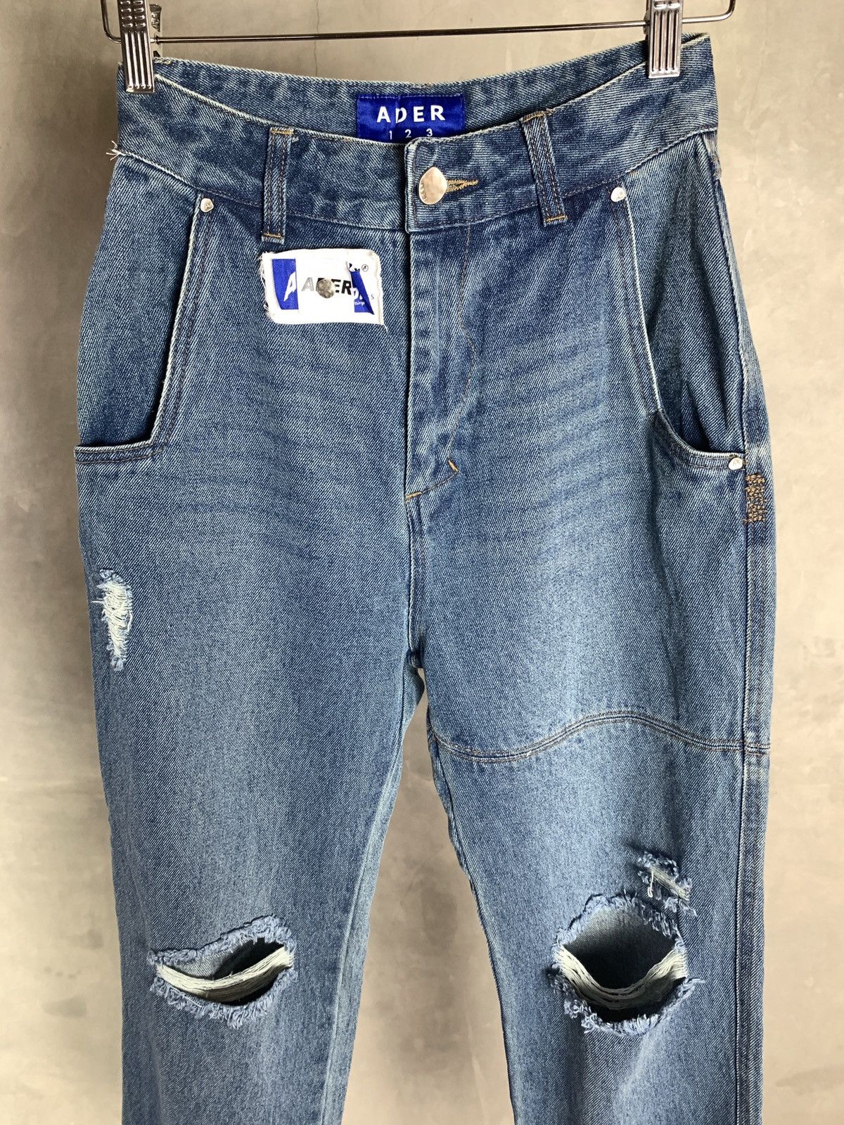 image of Ss20 Ader Error Rivet Label Denim Pants, Women's (Size 26)