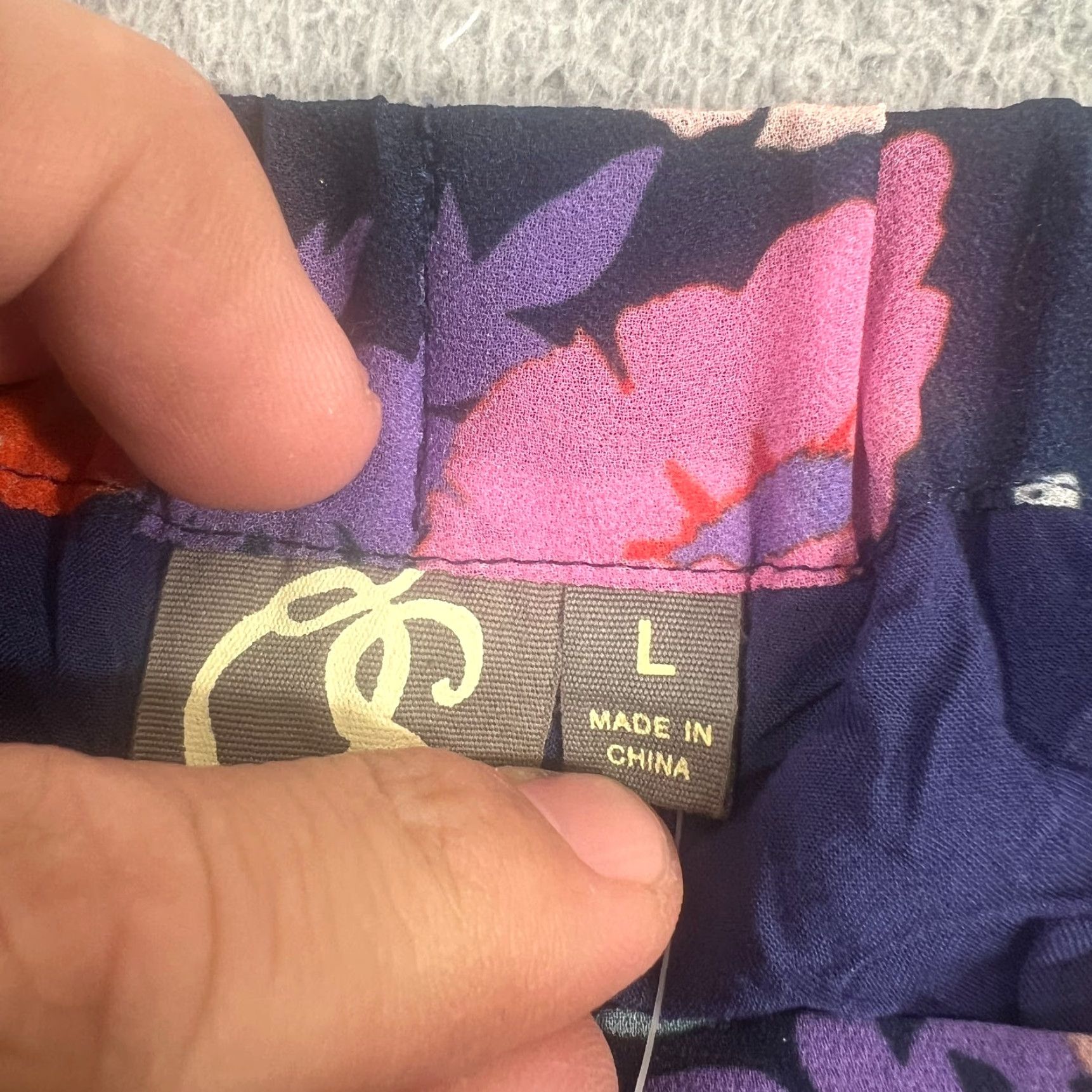 Anthropologie One September Floral Melody Skirt Size L Navy Blue Pink Tiered Anthropologie Size 36" / US 14 / IT 50 - 6 Thumbnail