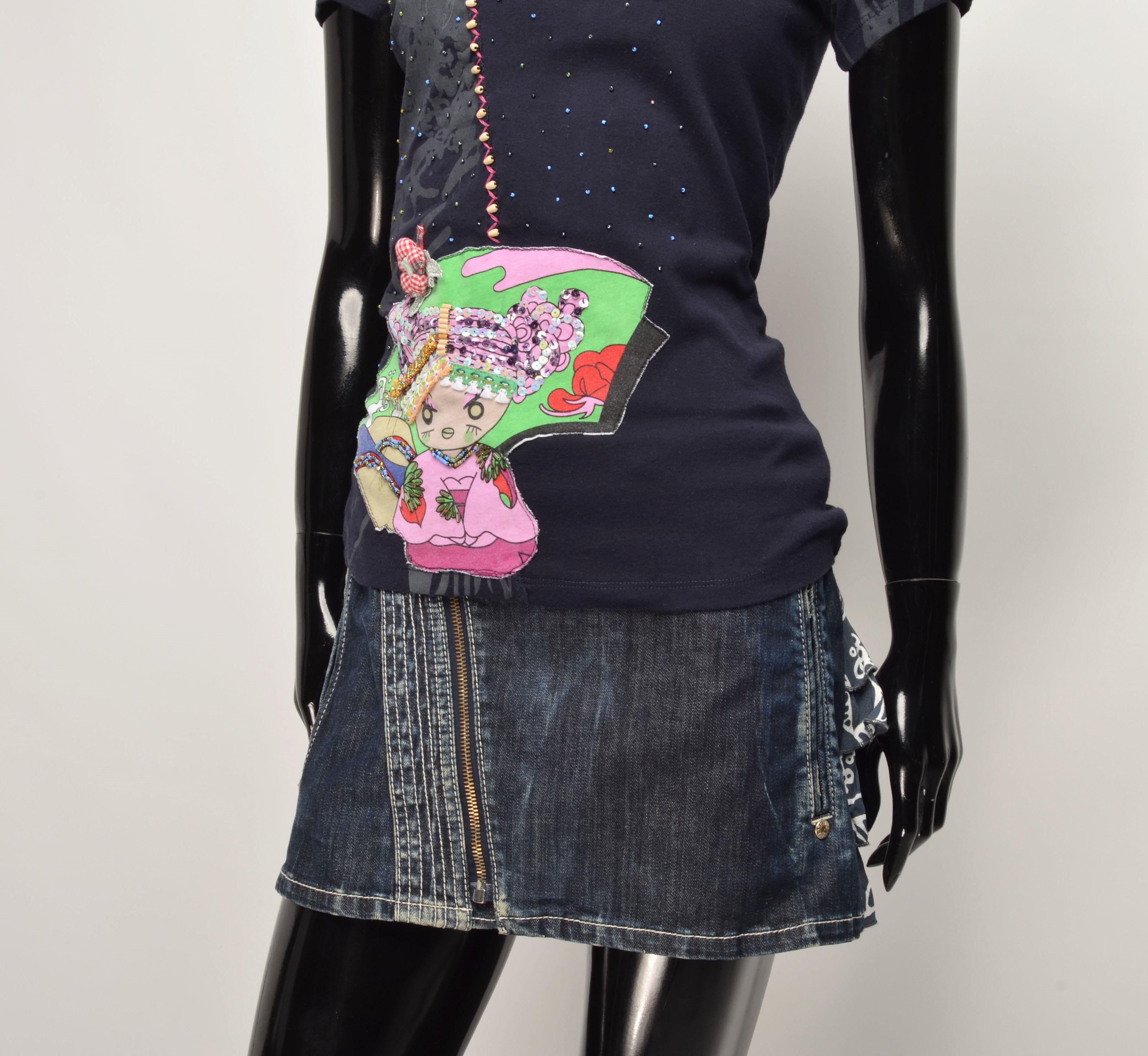 Vintage Vintage Derek Heart Y2K Babydoll Kidcore Embroidered Top Size M / US 6-8 / IT 42-44 - 3 Thumbnail