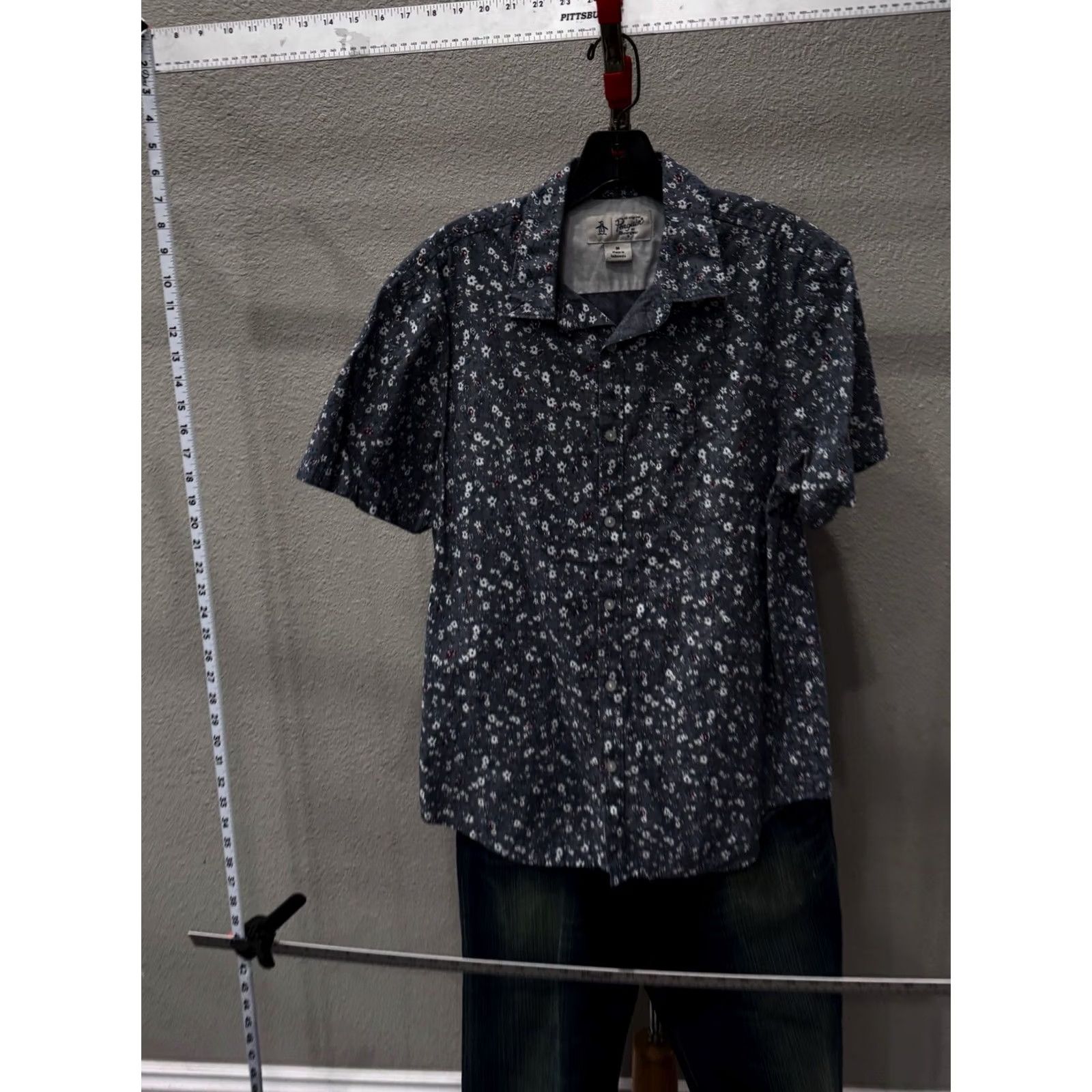 Vintage Penguin Floral BUTTON UP SHIRT Pocket Medium M Mens Size US M / EU 48-50 / 2 - 4 Thumbnail
