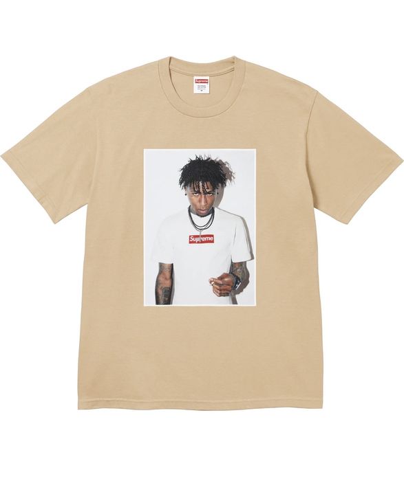 Supreme Supreme NBA Youngboy Box Logo Photo Tee Shirt Tan Khaki