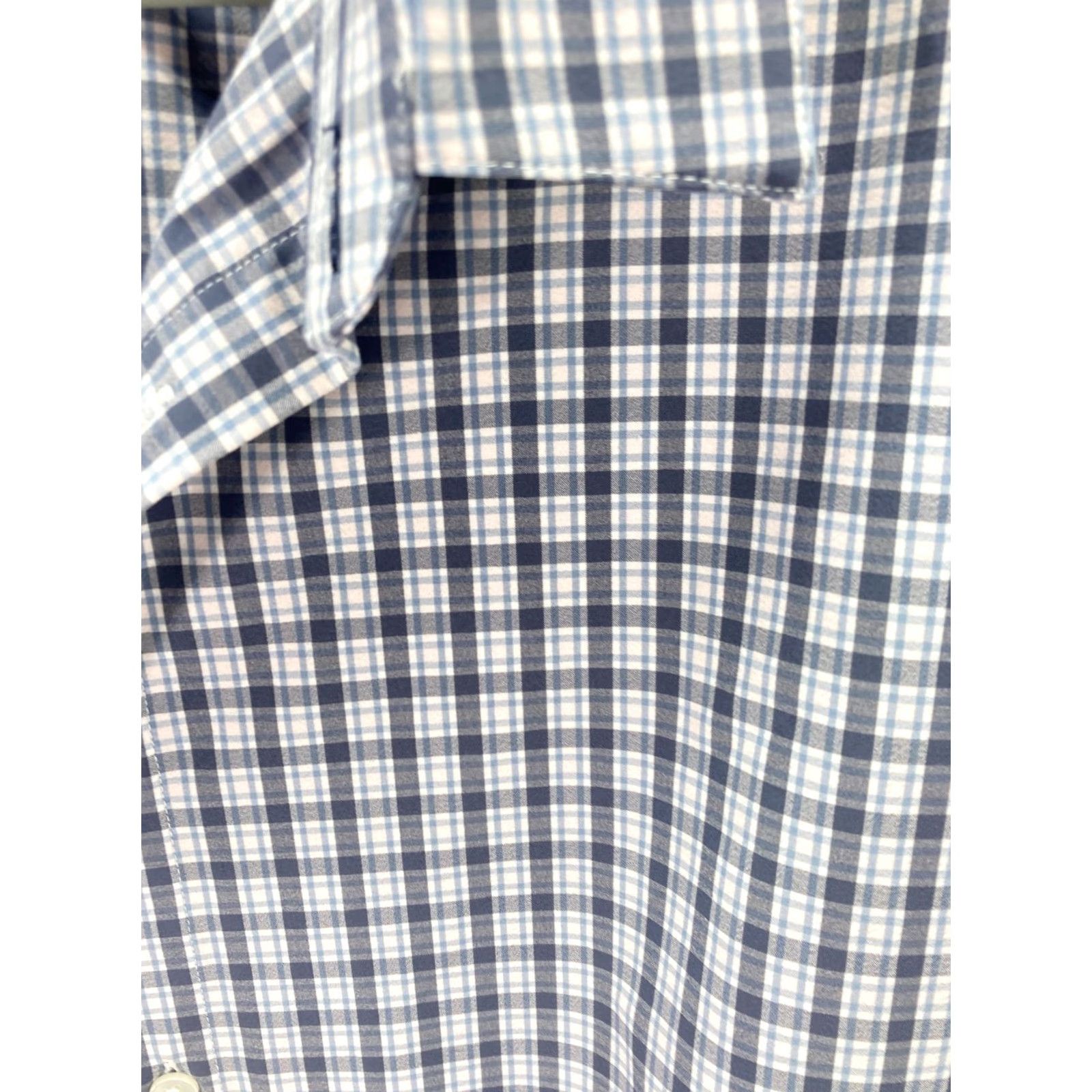 Mizzen+Main Mizzen+Main Performance Button Up Shirt Mens 2XL White Blue Plaid Trim Classic Shirt Size US XXL / EU 58 / 5 - 6 Thumbnail