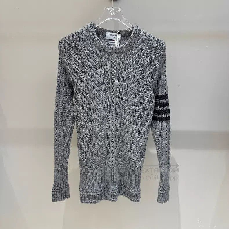 Thom Browne Thom Browne Herringbone Twill Classic Logo Wool Sweater Size XS / US 0-2 / IT 36-38 - 1 Thumbnail