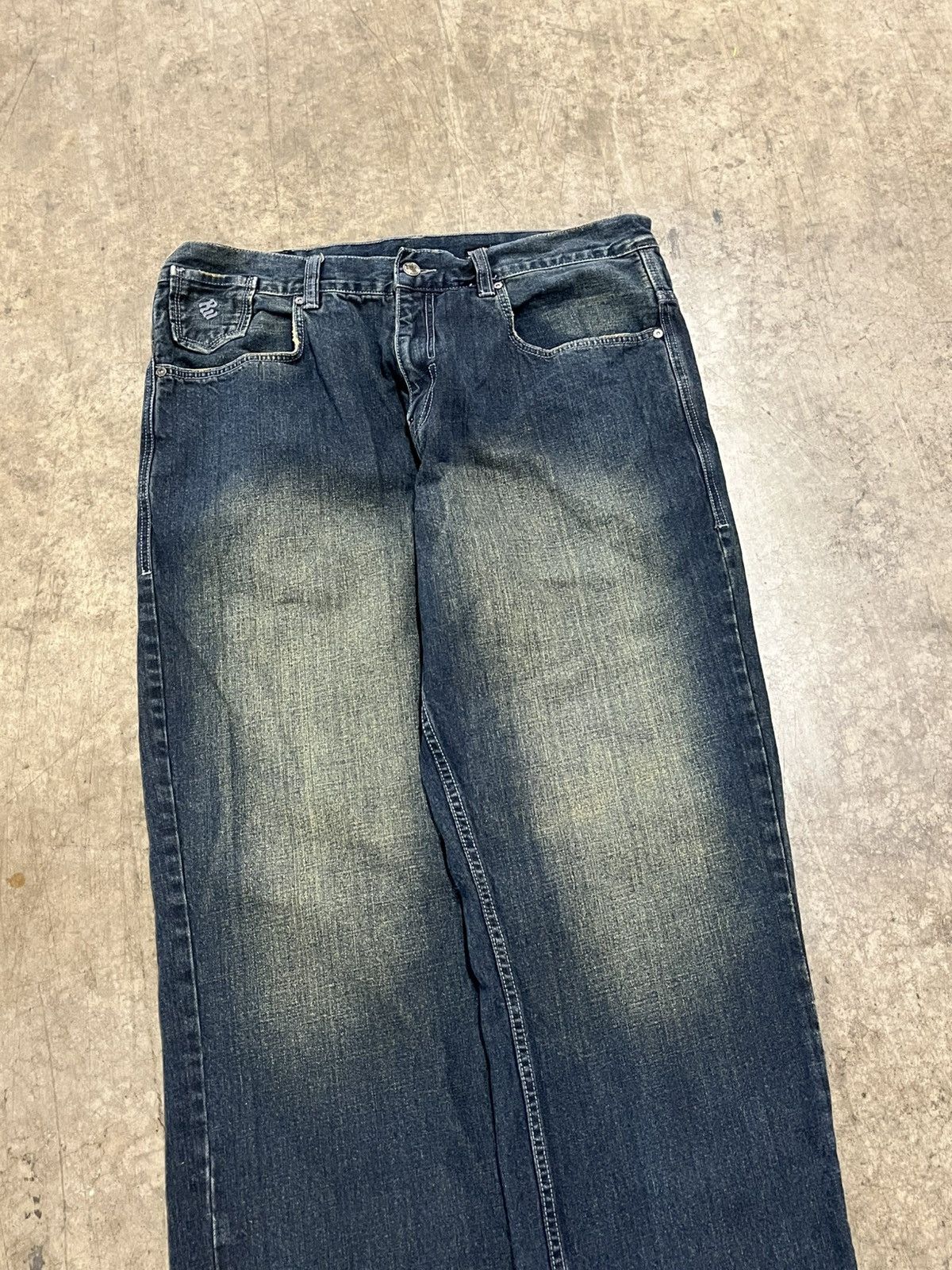 Rocawear × Vintage Y2k Roca wear baggy fit faded embroidered denim wide leg Size US 38 / EU 54 - 7 Thumbnail