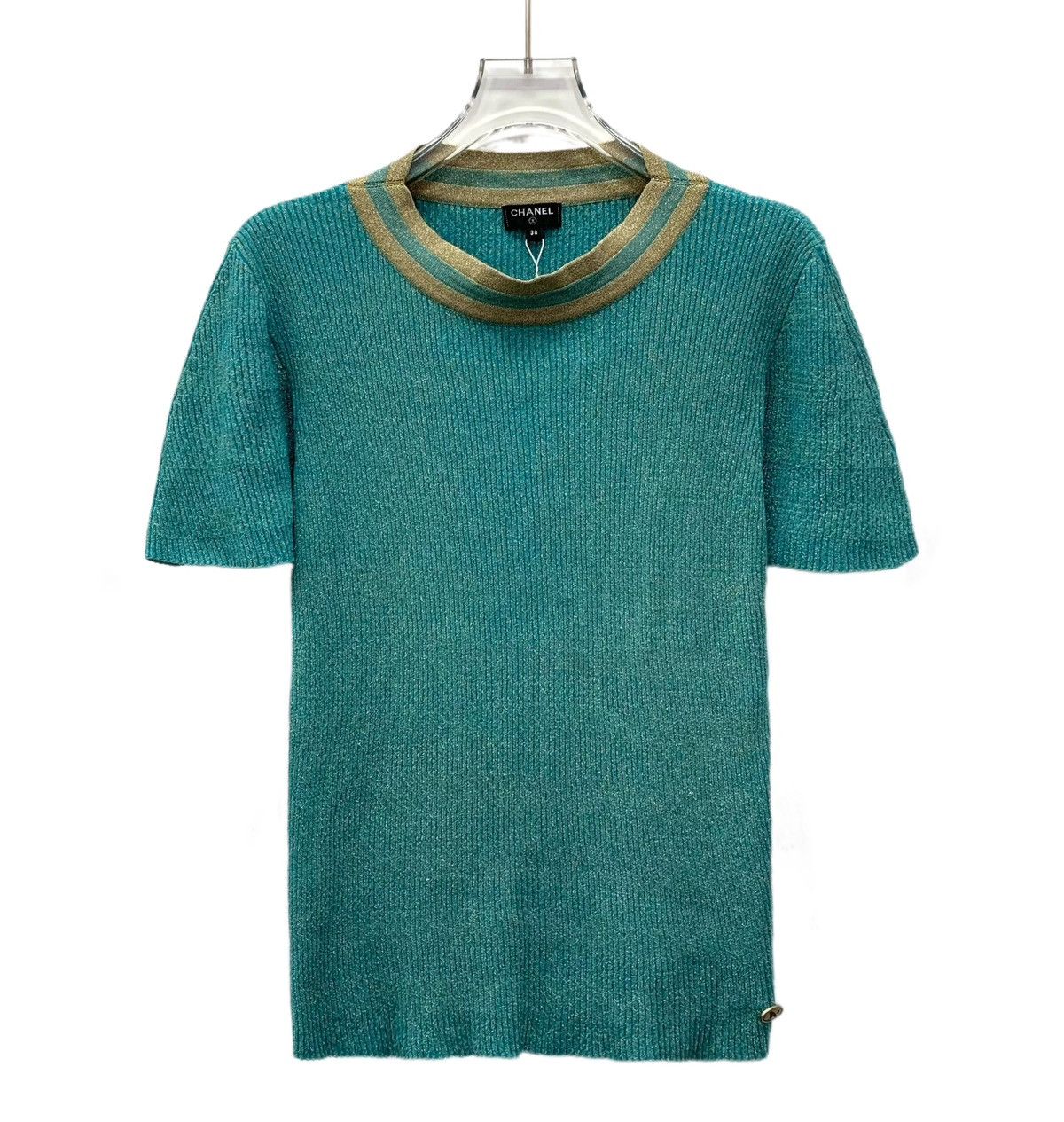 Chanel Chanel Egypt Series Shiny Emblem Short Sleeve Knit Top K26WX Size S / US 4 / IT 40 - 1 Thumbnail